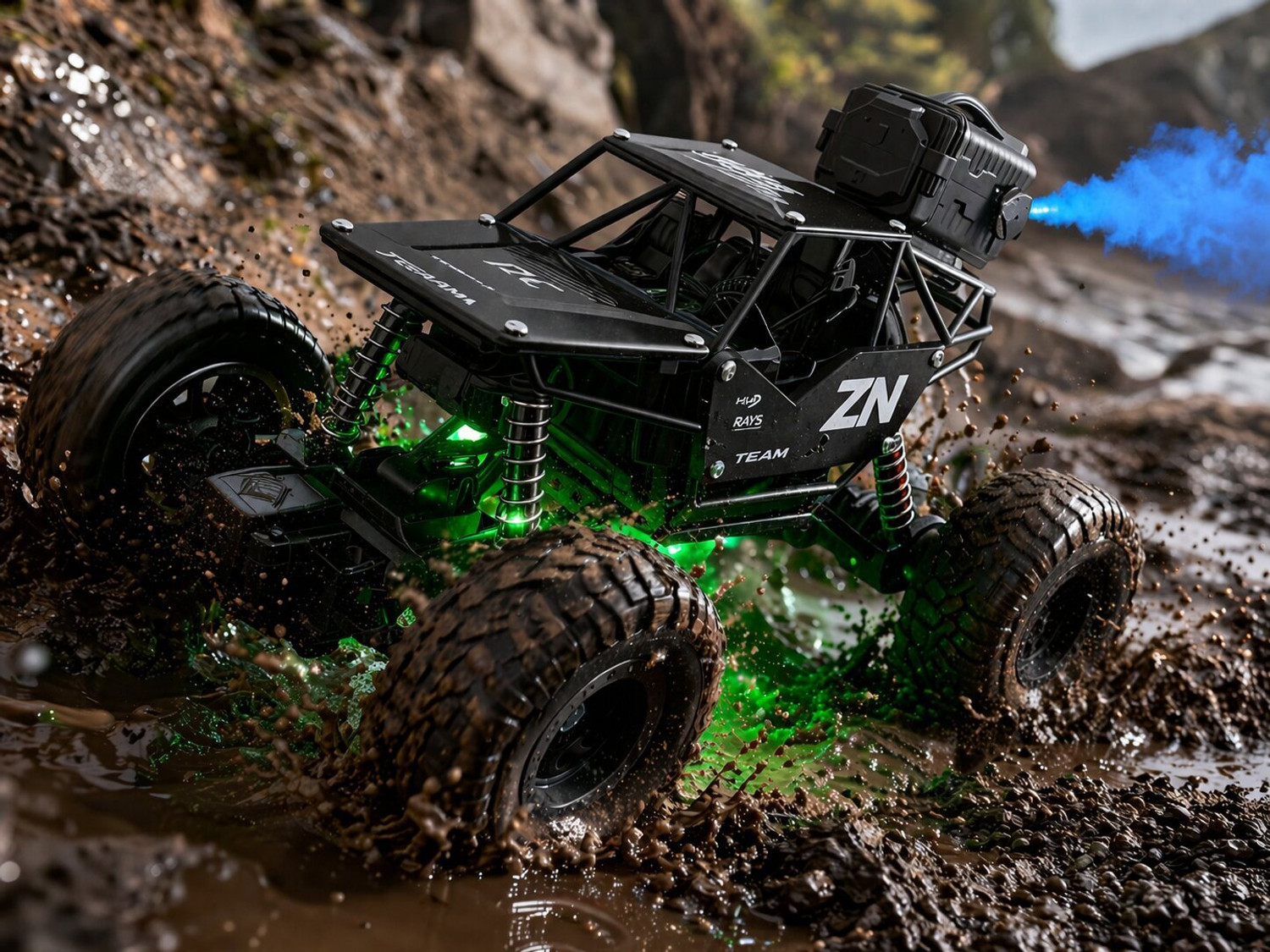 Image of ZUNBELLA 4WD Remote Control Rock Crawler for Kids with Smoke Effect