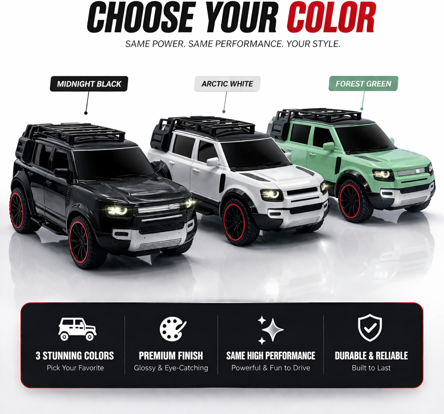 Image of joymax RC Defender Off Road Rechargeable Remote Control Car for Kids |LED Light, Sound