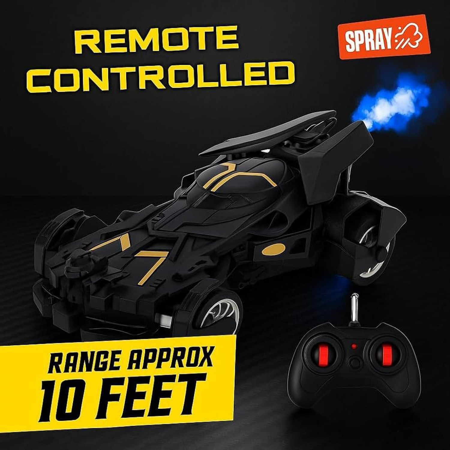 Image of Vincenzo Toys Remote Control Car for Kids With Mist Spray Action Flashing Lights Gift for kids