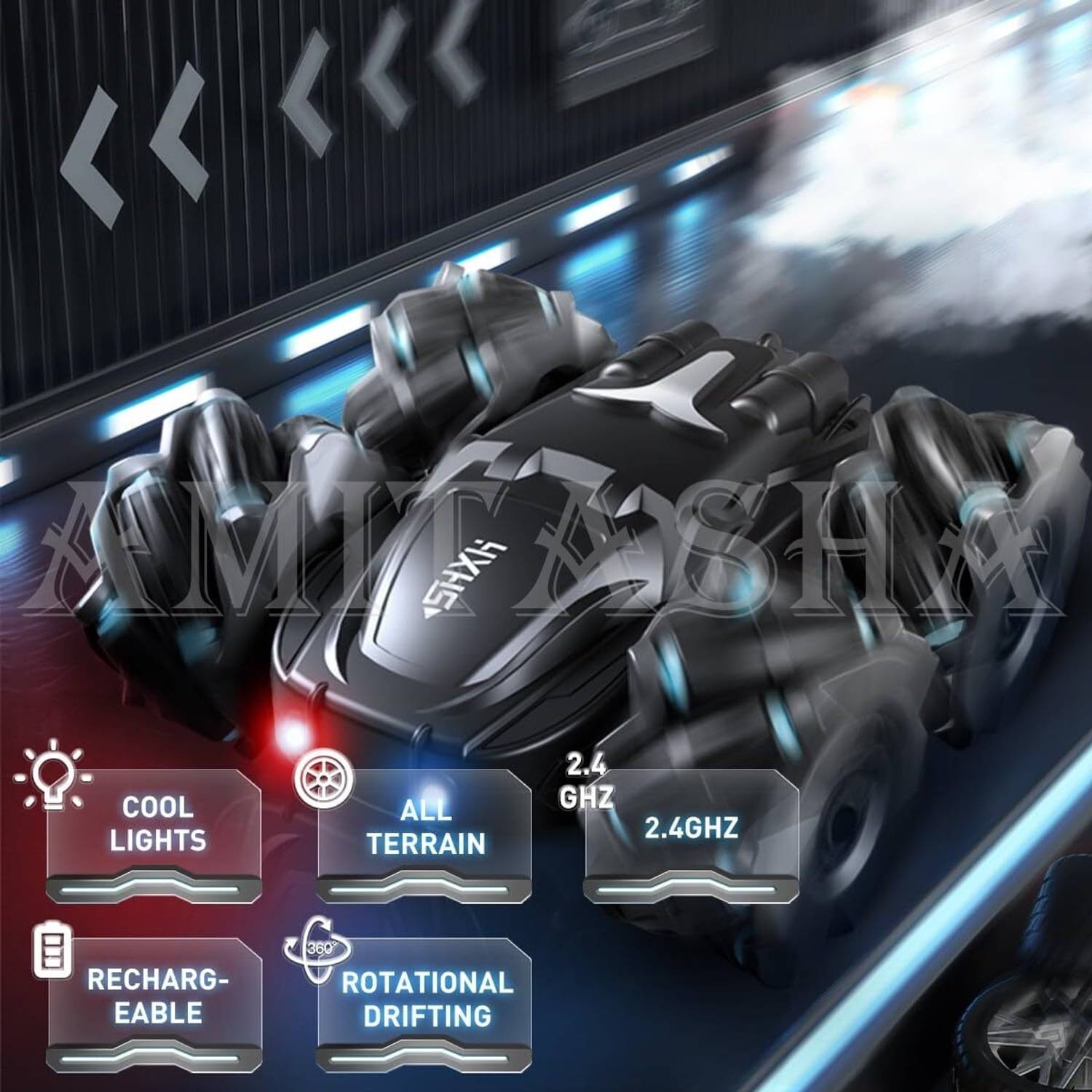 PAPASpace 4x4 Double-Sided RC Car with LED Lights - Image 5
