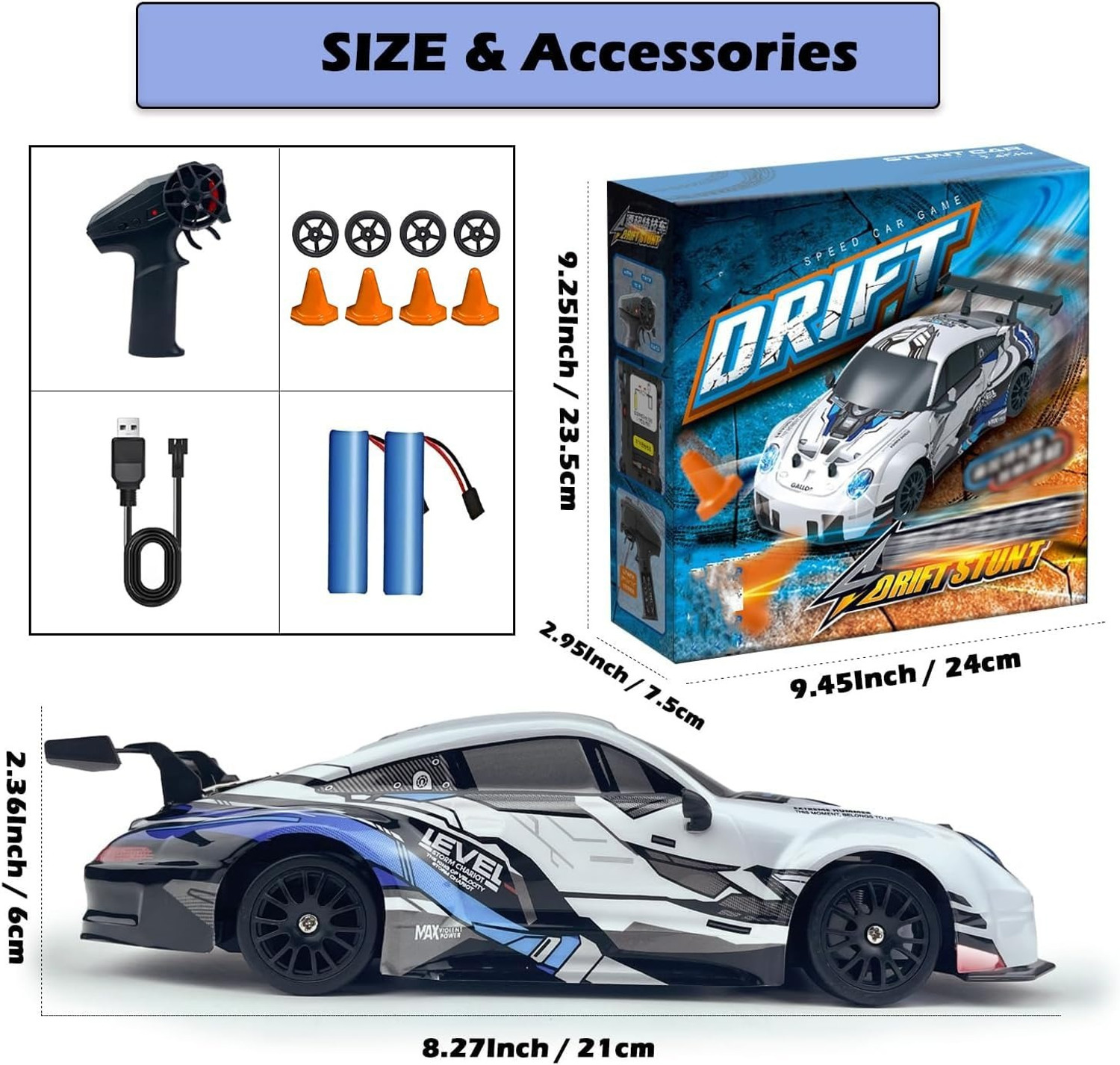 Image of LASTICTOY Remote Control Racing Car Toy for Kids High Speed Battery Operated Car
