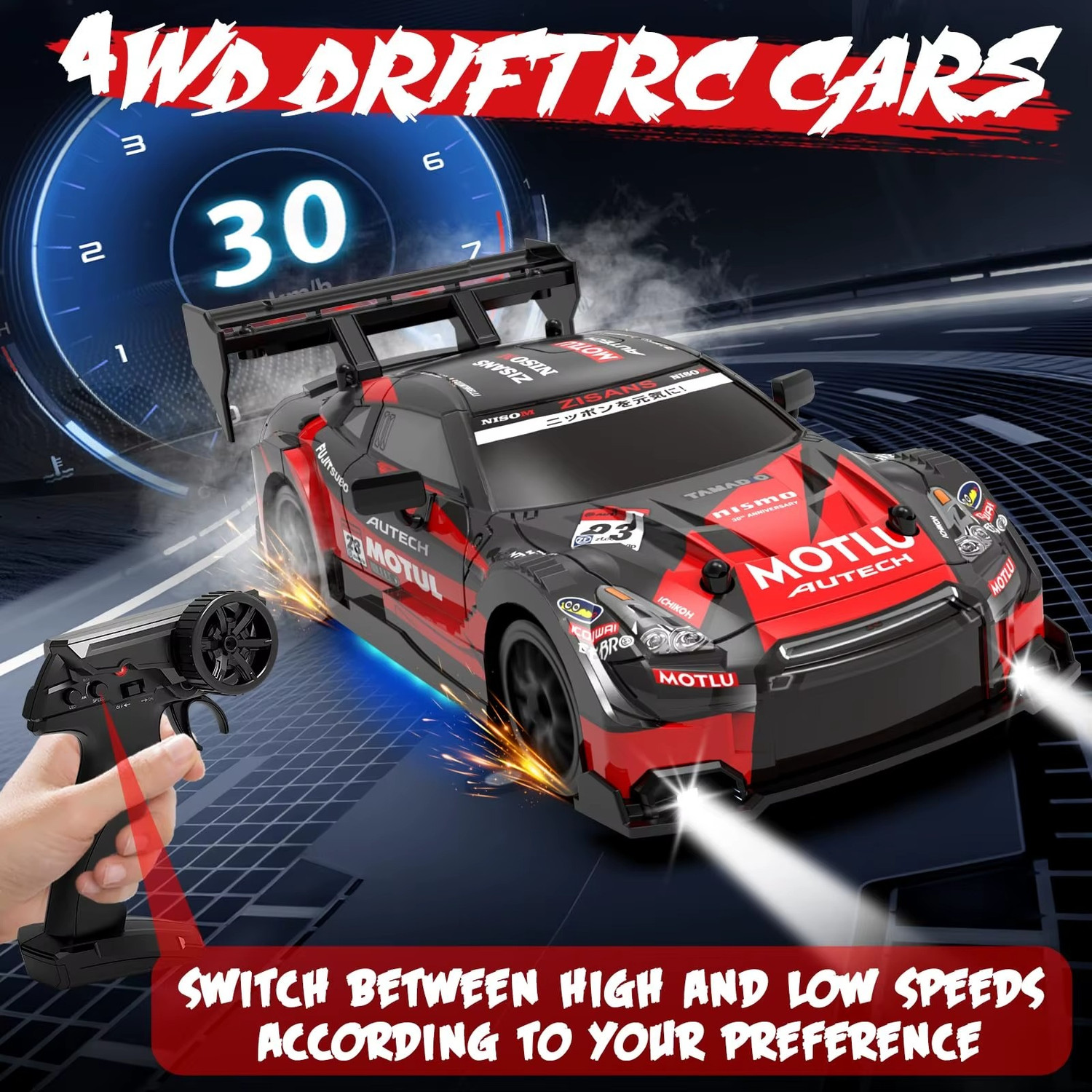 Image of DWH RC Drift Car High Speed for Adults 4X4 Remote control car for Kids with Tyres,