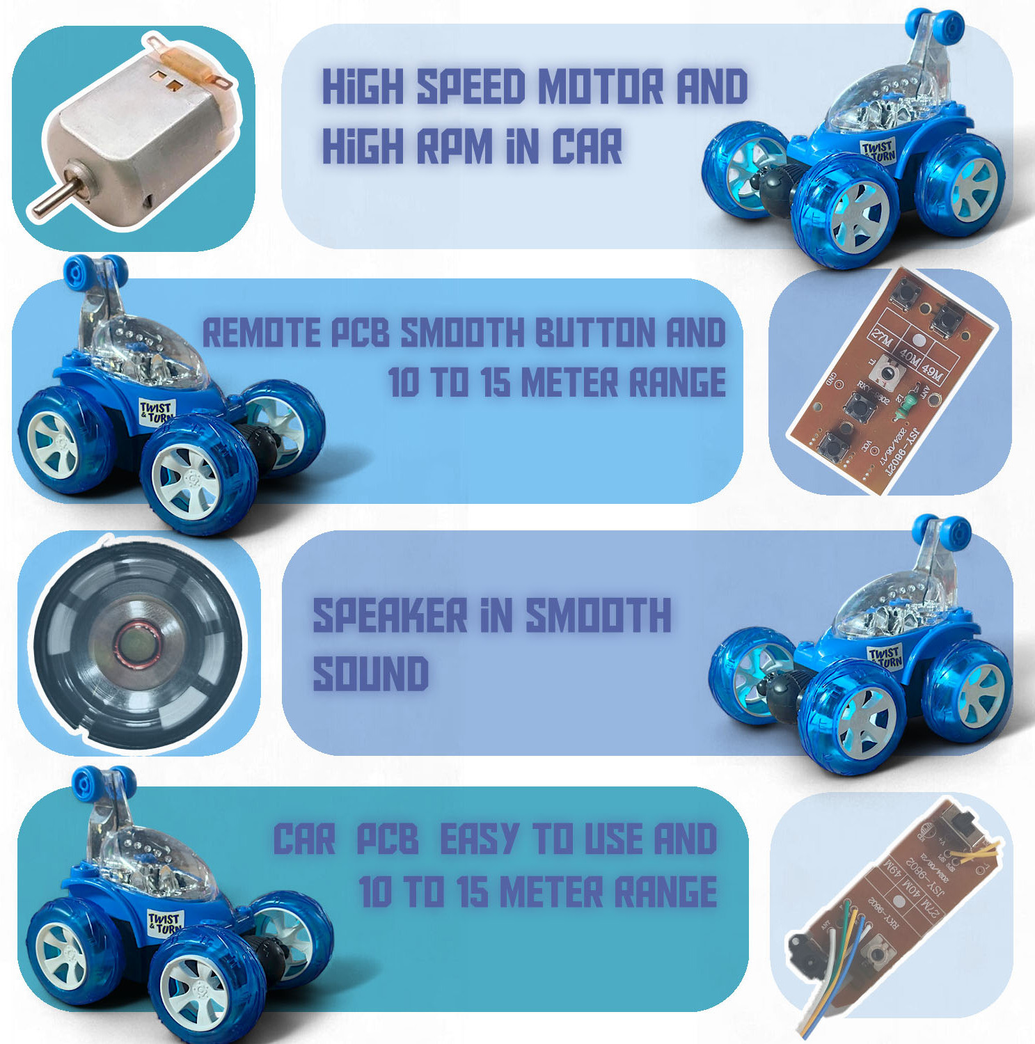 Image of TOYS-TALK Extreme Action Stunt Car - 4WD Off-Road Remote Control Toy with Flipping Tricks
