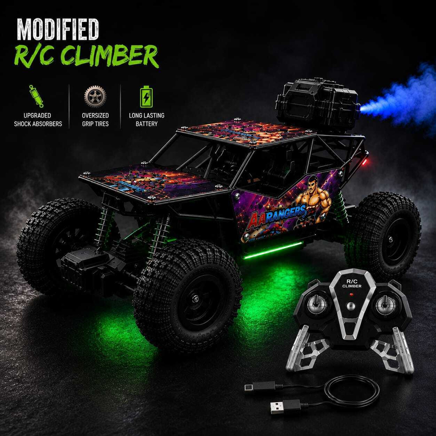 Image of ZUNBELLA 4X4 Remote Control Drift Car 1:18 Scale Rechargeable Car Toy With Mist Spray