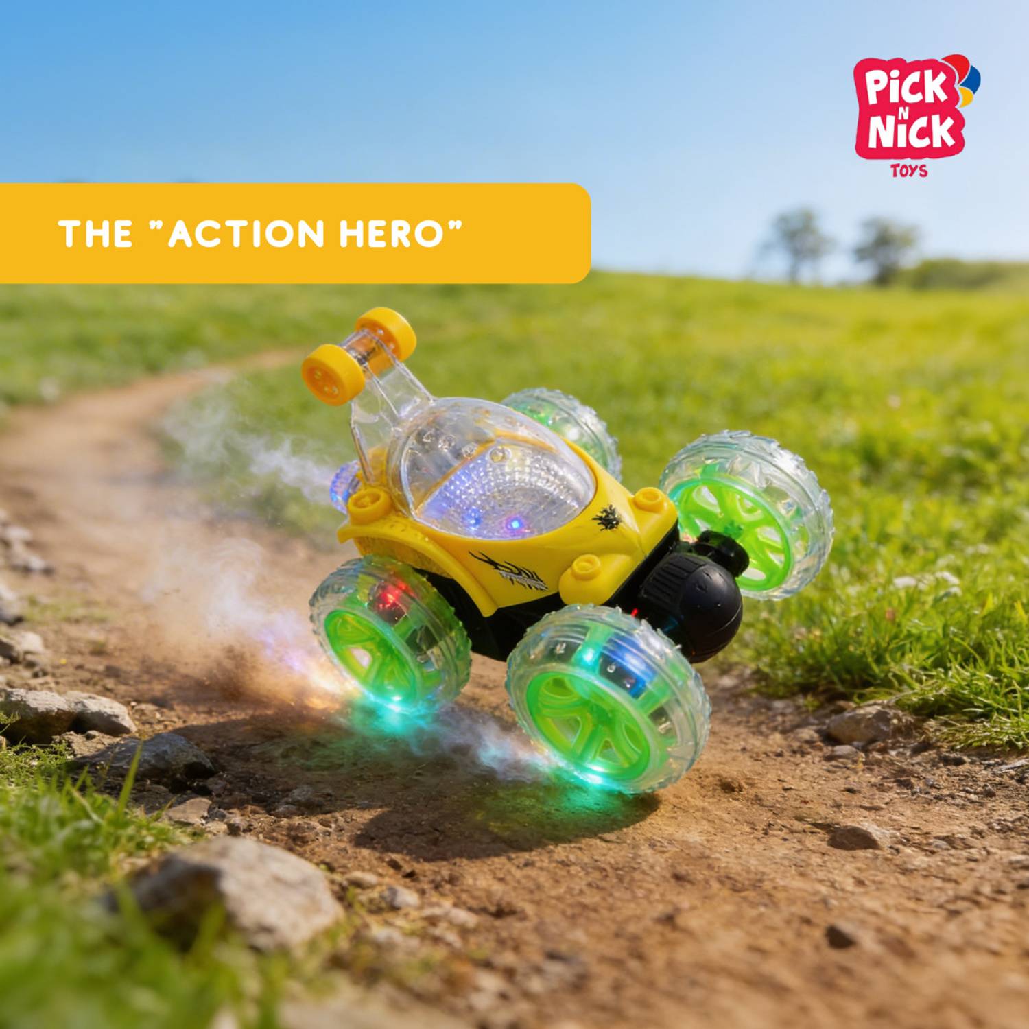 Pick N Nick Toys 360 Rotation Spray Stunt Car - Image 4