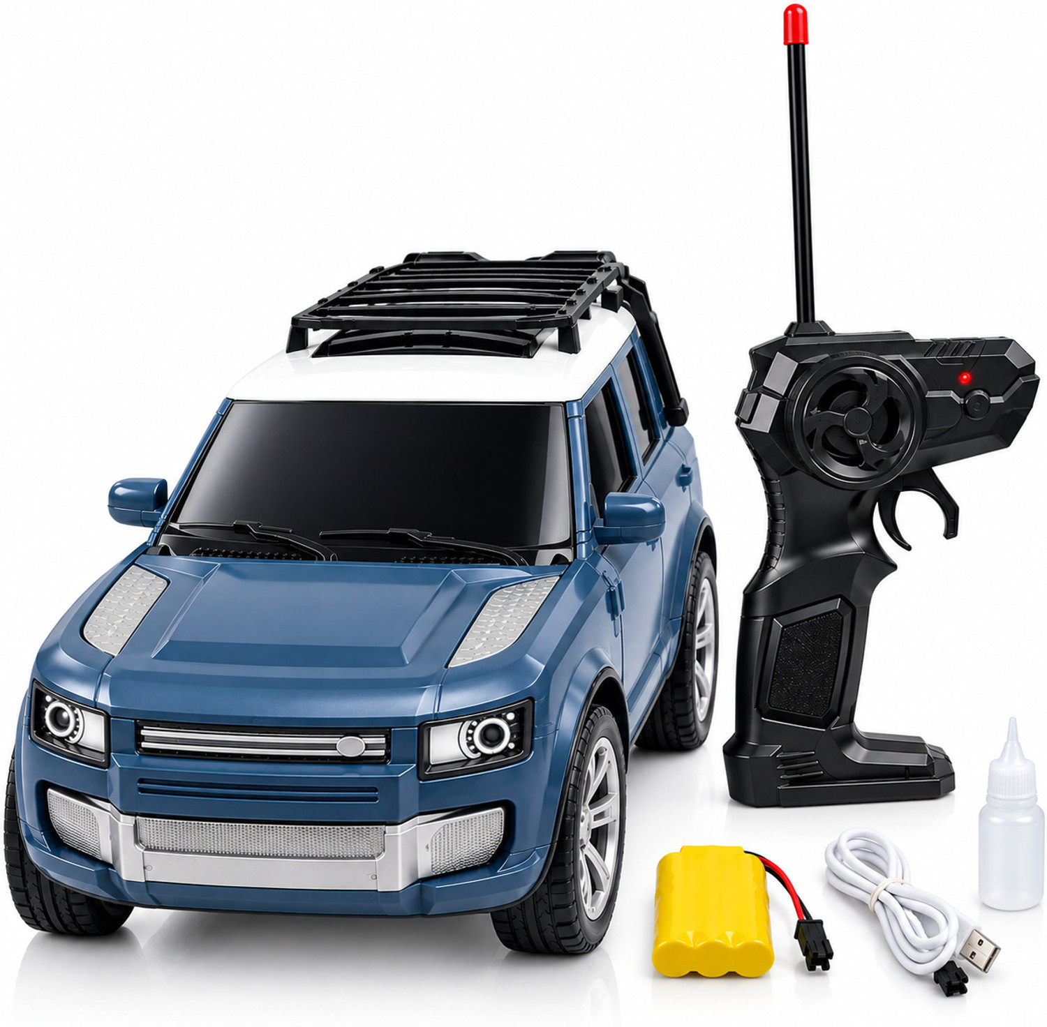 Image of MY WONDERBOX Remote Control SUV Defender Car With Headlight And Smoke Effect (Blue)