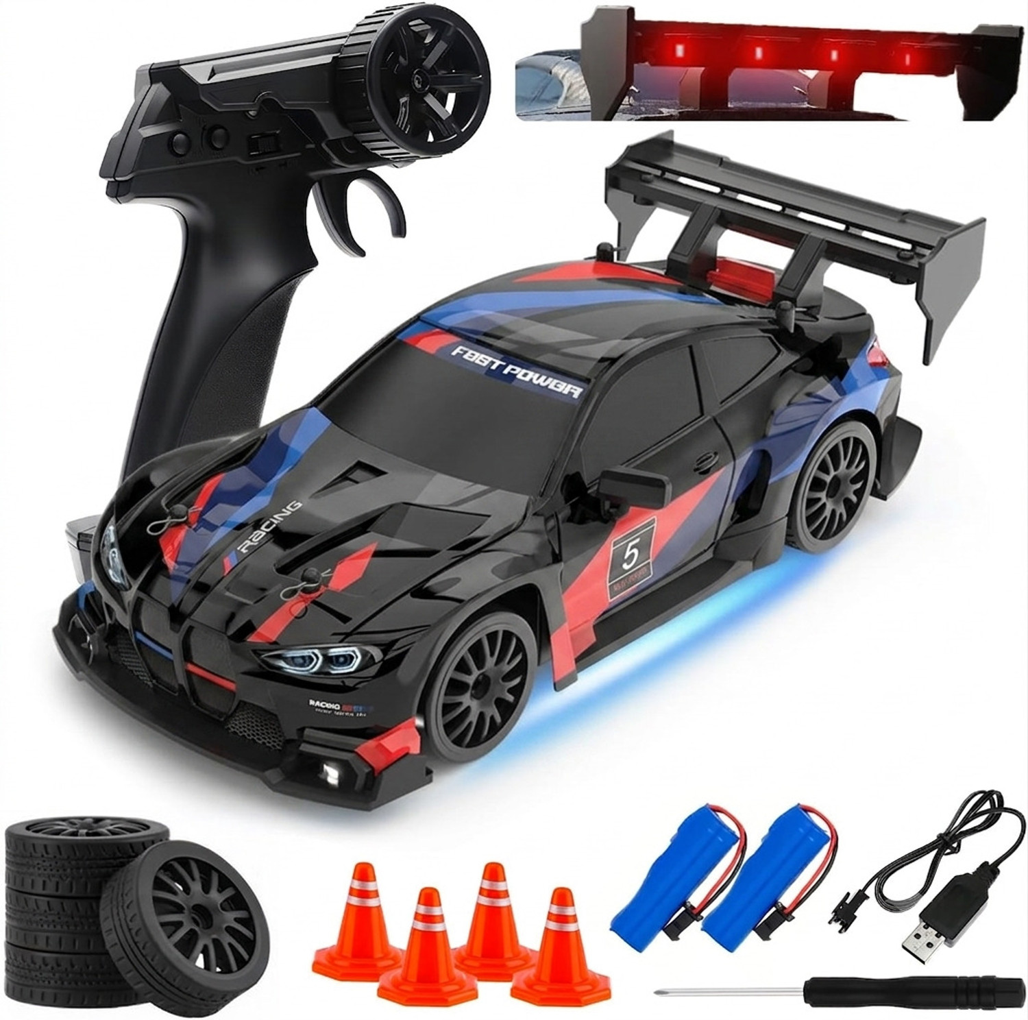 Image of Flytek RC Drift Car 4X4 20KM /H High-Speed Remote Control Car with LED Lights