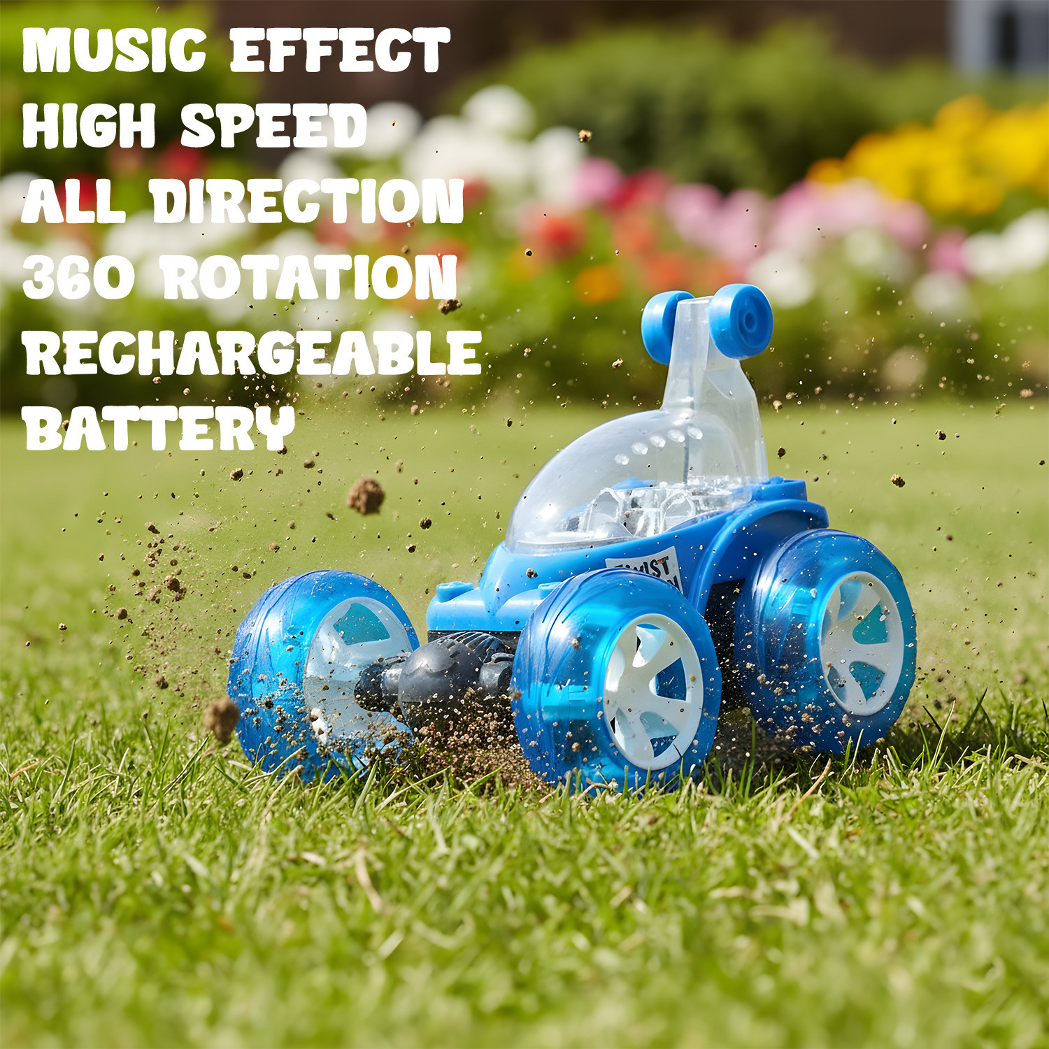 Image of TOYS-TALK Extreme Action Stunt Car - 4WD Off-Road Remote Control Toy with Flipping Tricks