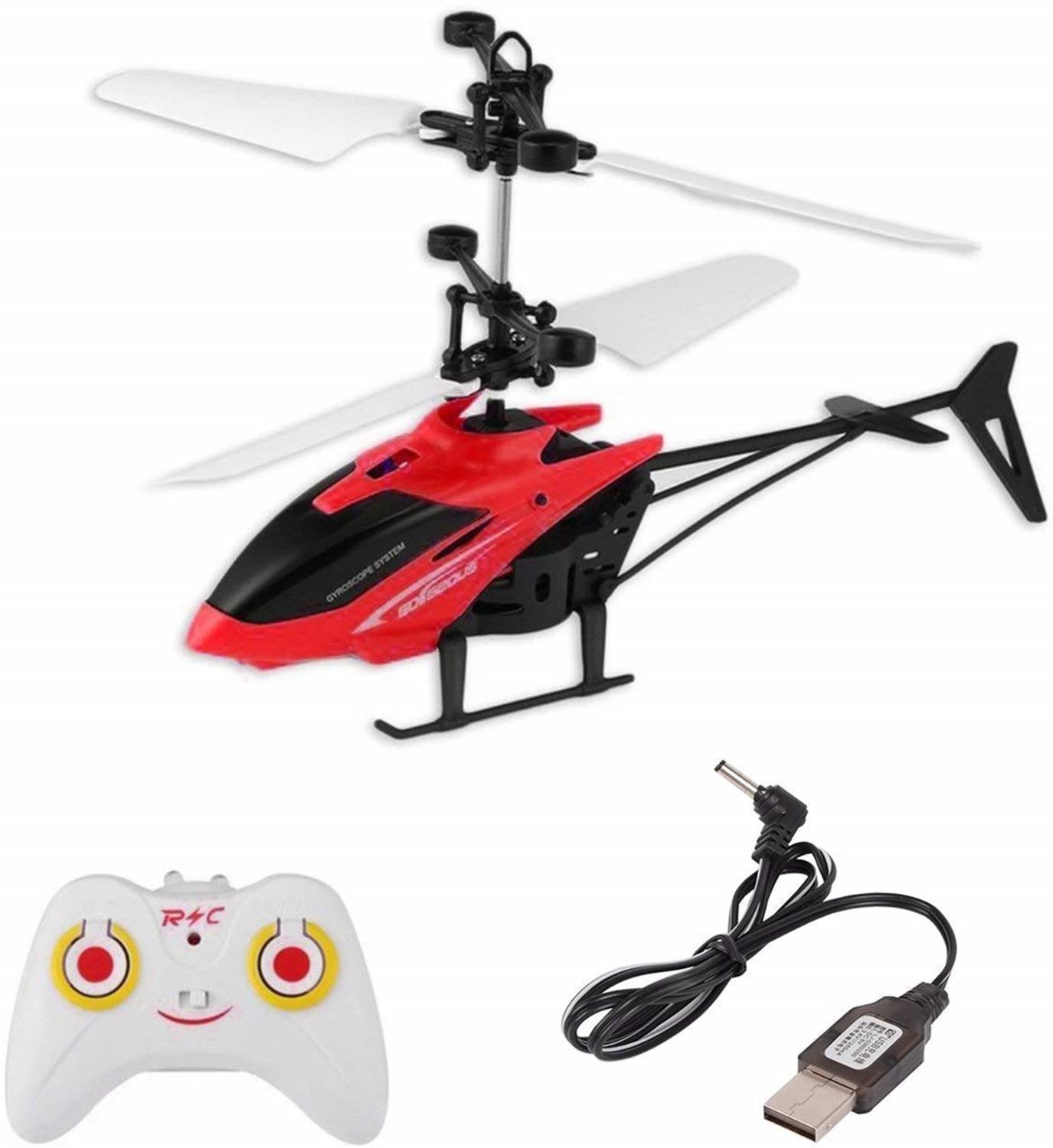 BMT 2-in-1 Flying Outdoor Exceed Induction Helicopter with Remote & sensor (Red)