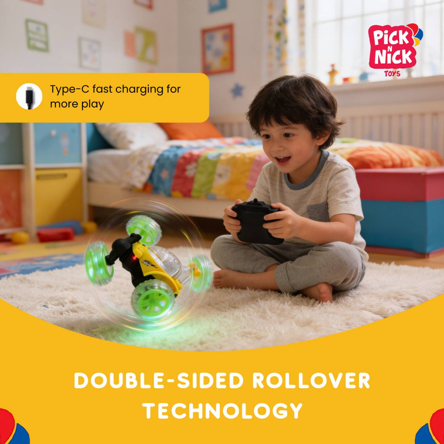 Pick N Nick Toys 360 Rotation Spray Stunt Car - Image 3