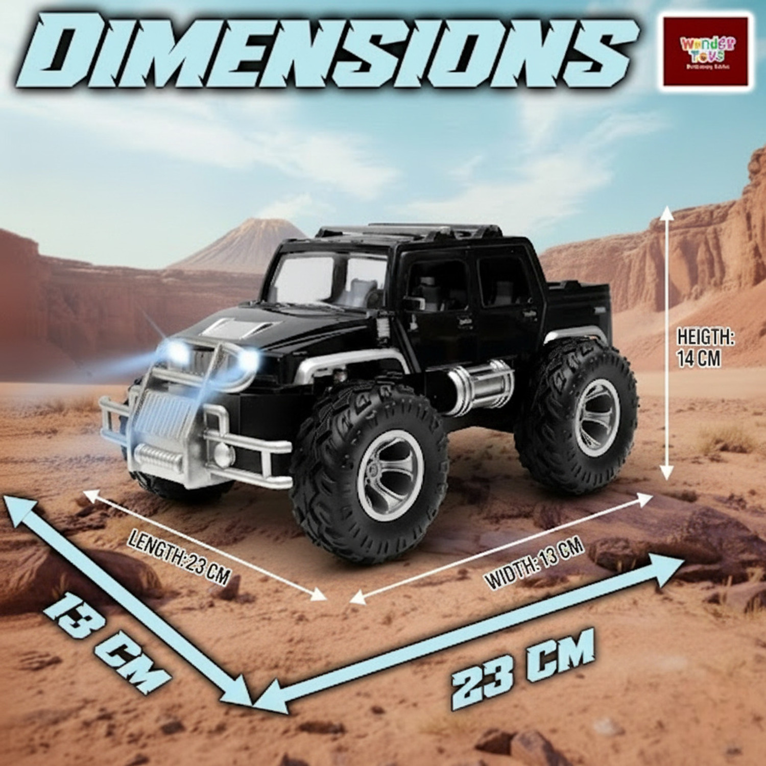 Image of Wonder Toys Warrior Off Roader Rechargeable Remote Control Car|4x4 Monster Truck