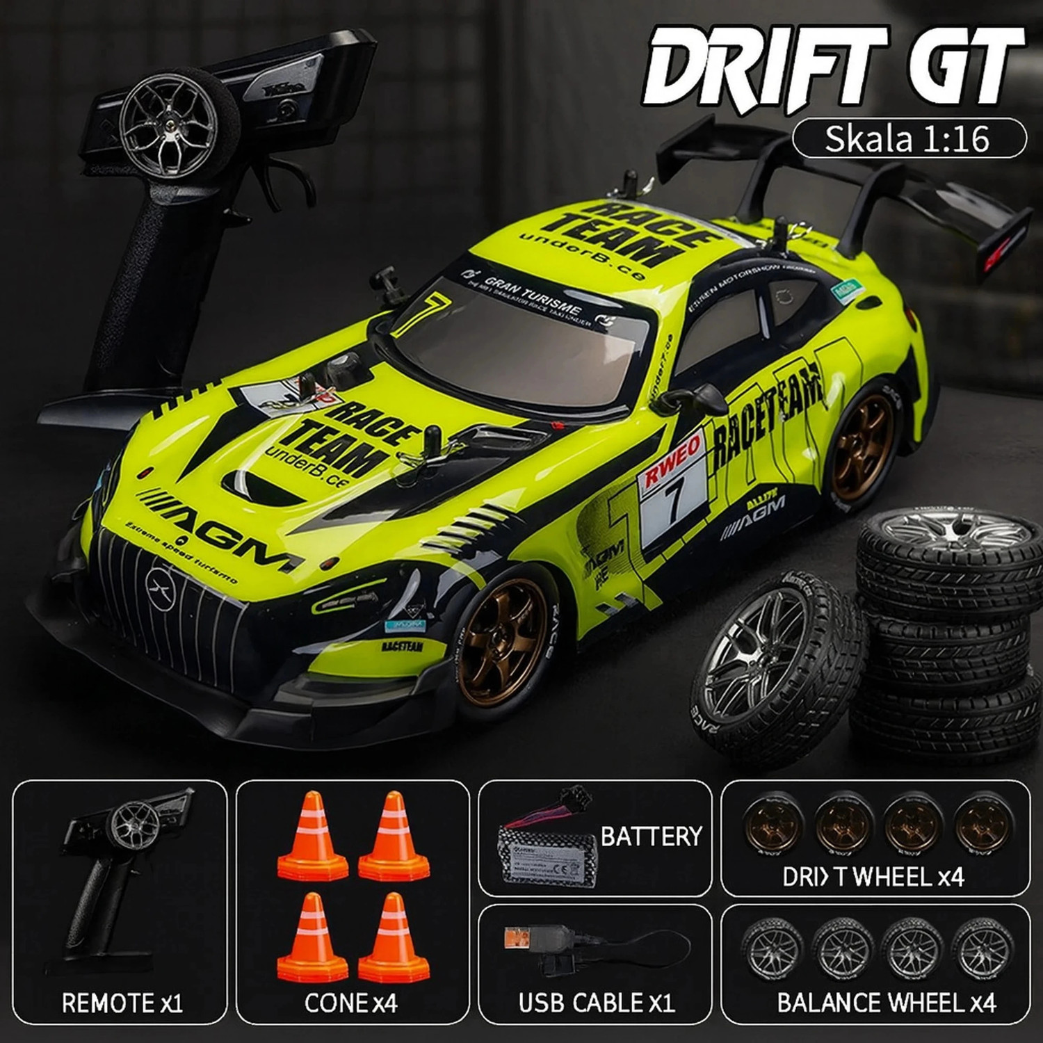 Image of PISCINA RC Drift Car for adults High Speed 4X4 Remote control car for Kids with tyers