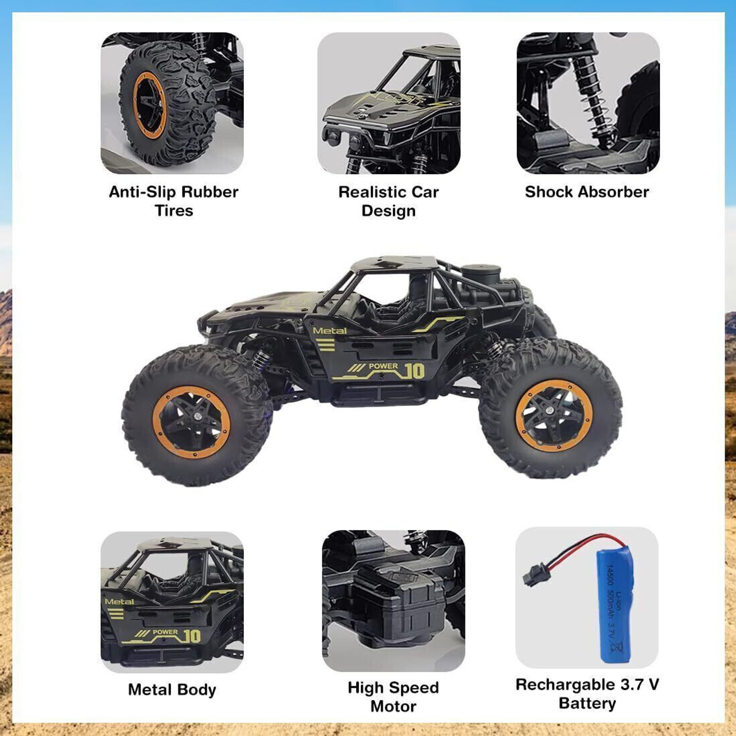 Image of Wembley RC car with Mist Smoke Spray Function and Off-Road Truck Rock Car Toy for kids