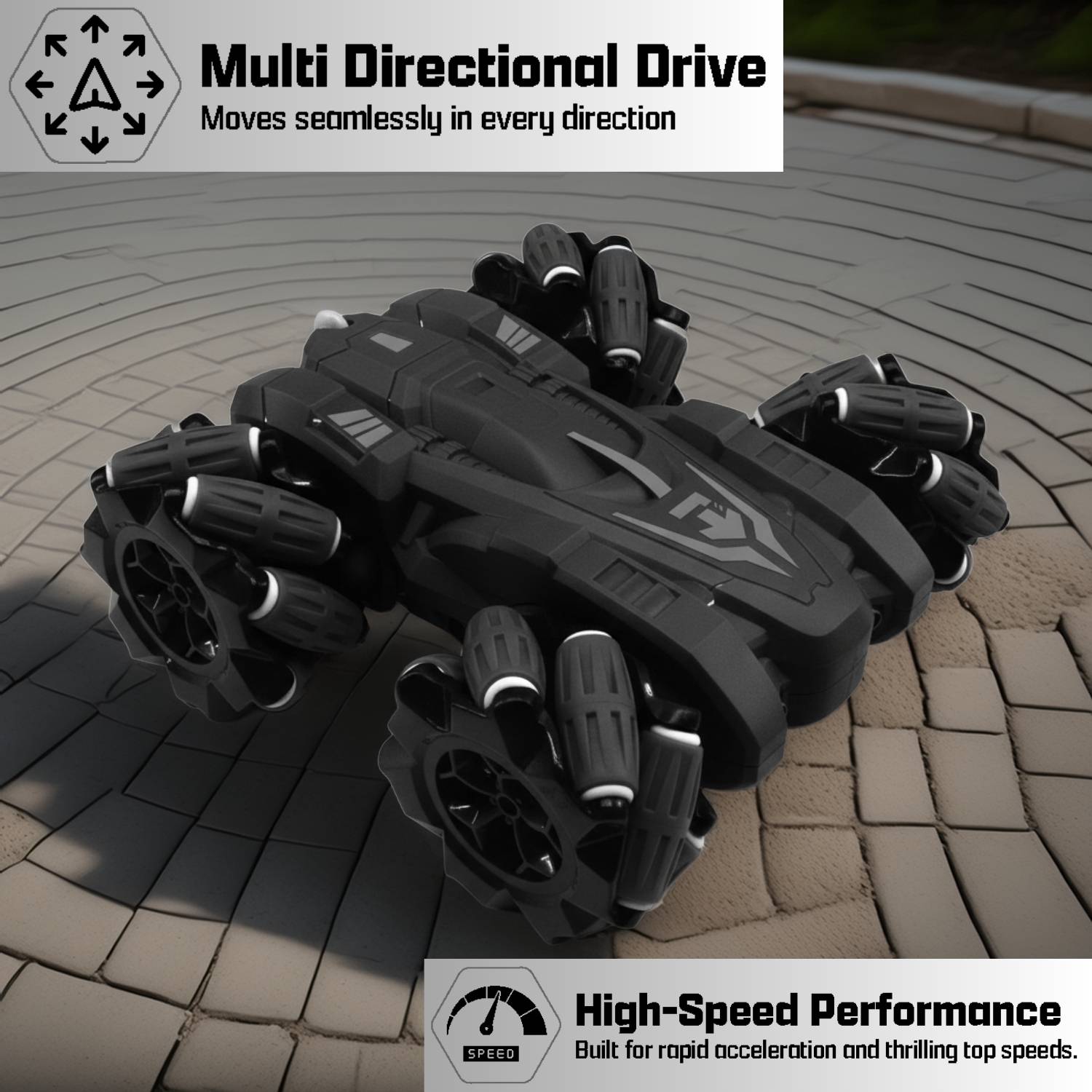 frendo 2.4G Black Remote Control Stunt Car - Image 4