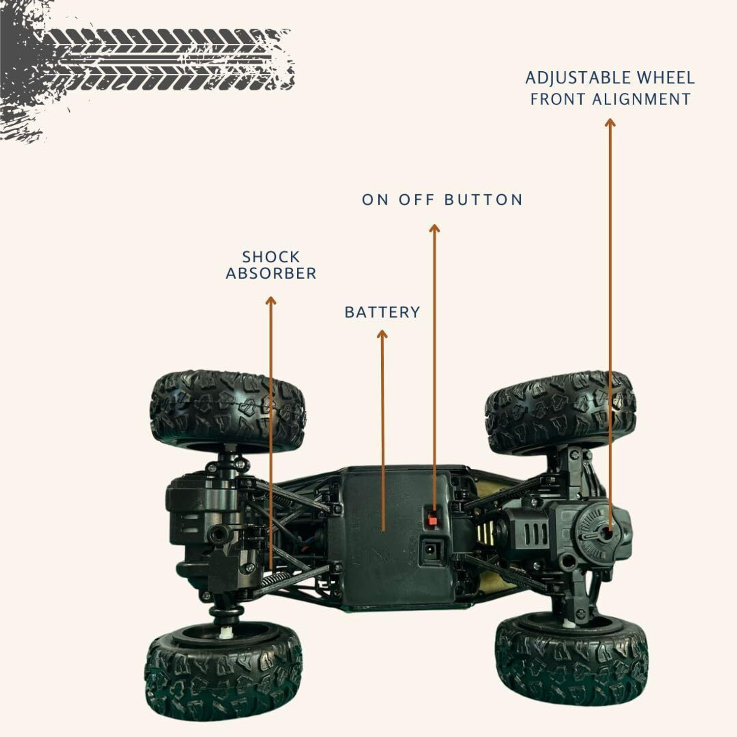 Image of JoyAura 4x4 Crawler Remote Control Monster Truck RC Car Big Size Off Road Rock Crawler