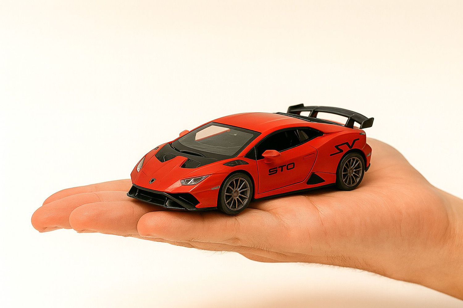 Image of crezor toys 1:32 Lamborghini STO Die-Cast Metal Car Toy with Pull Back and Light & Music
