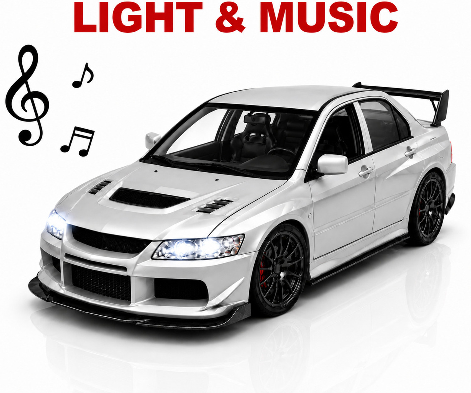 Image of crezor toys Lancer Evo Scale 1:36 Die Cast Toy Car with Pull Back Action, LED Light & Music