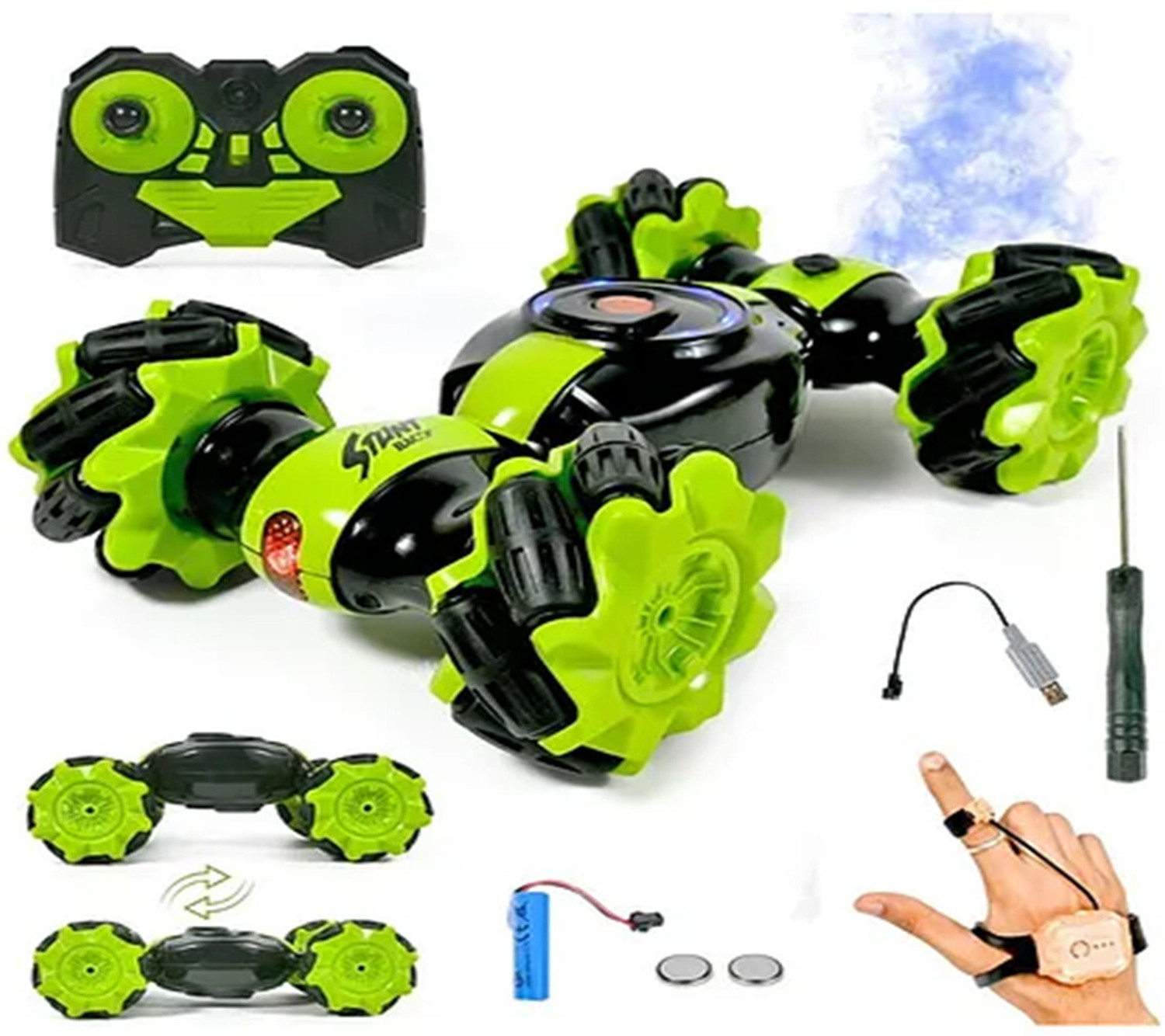 Image of JOYWHIZ Smoke Twist Car With Double Remote Control | Gesture Twist Stunt Car | Dance Car