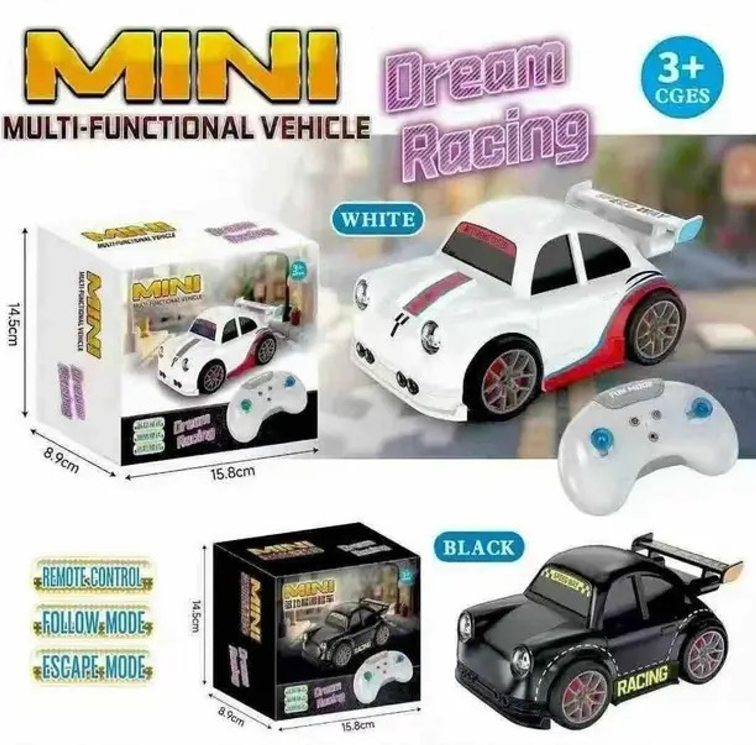 Image of HIGHEX Mini RC Drift Car Racing Toy Mini Dream Racing Car DFG22 (Multicolor)