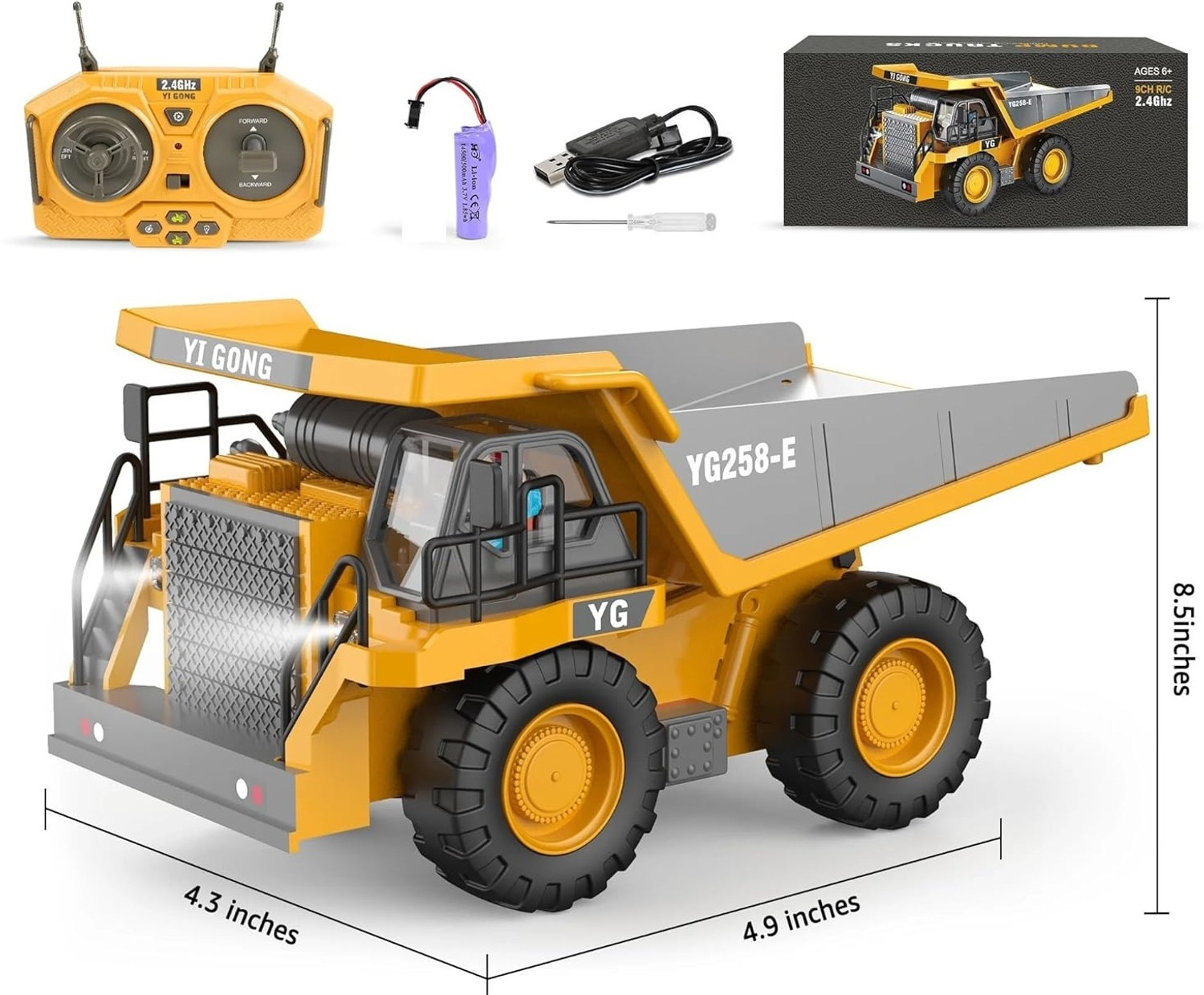 Image of KT TOYS HOUSE BEST SELLER || METAL Dump Truck 2.4Ghz RC | 9 Ch Music&Sound Heavy Duty