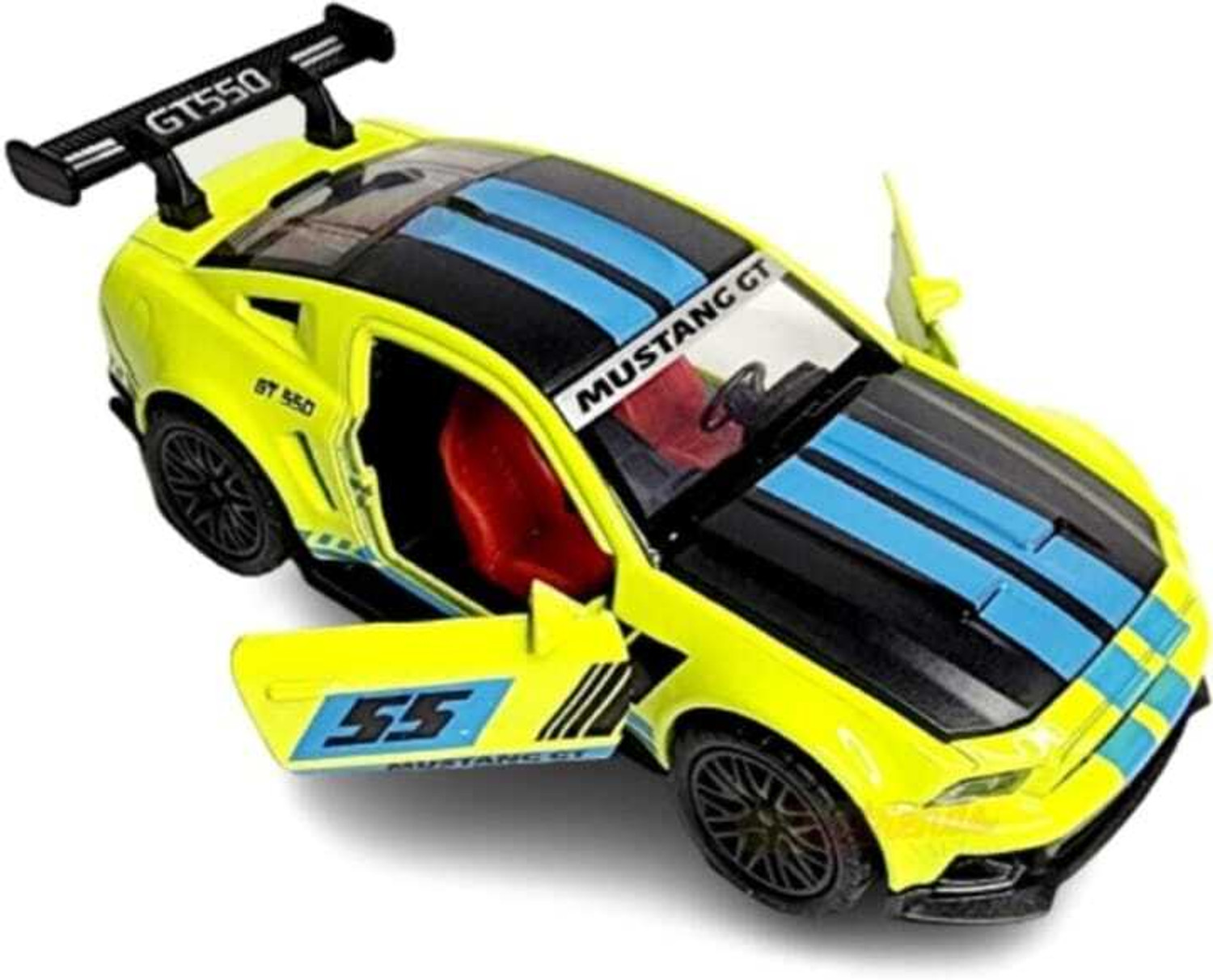 Image of Storex Mustang GT Die Cast Car Metal Sports Car with Push Back Doors - Lights and Sound