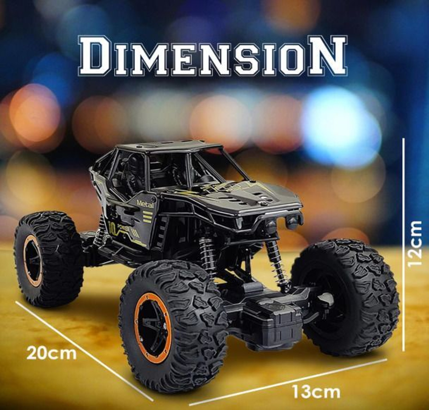 Image of APJ enterprise RC Drift Remote Control Car with Smoke Rock Crawler Toys for Kids Black