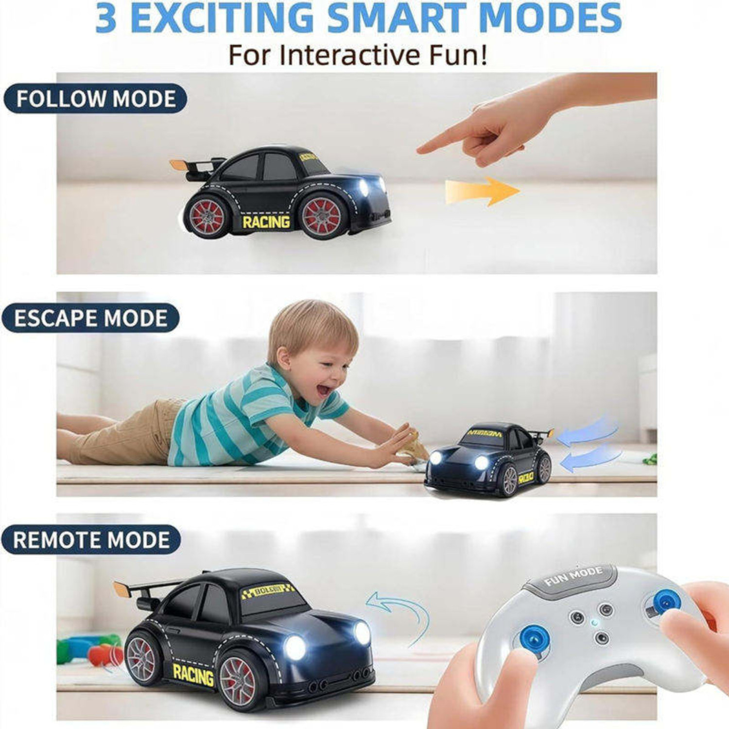 Image of AG INDUSTRY Remote Control Smart Sensor 4WD Drift Car with Follow Me, LED & Music Lights