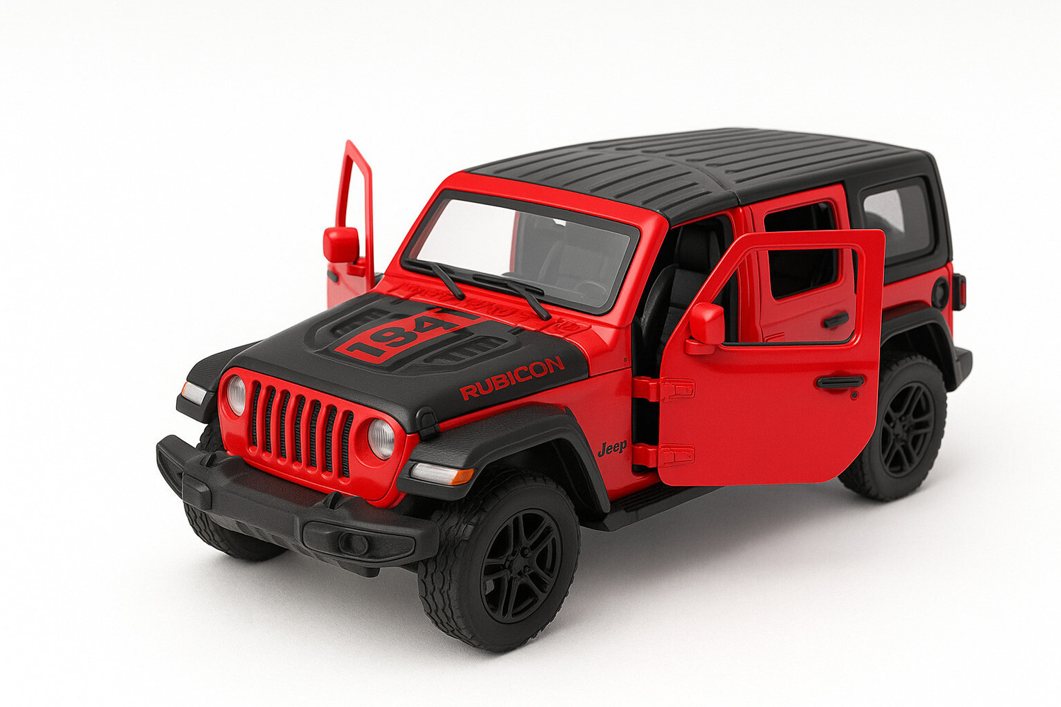 Image of crezor toys Scale 1:32 Rubicon Car Diecast Model Sound and Light Pull Back Cars