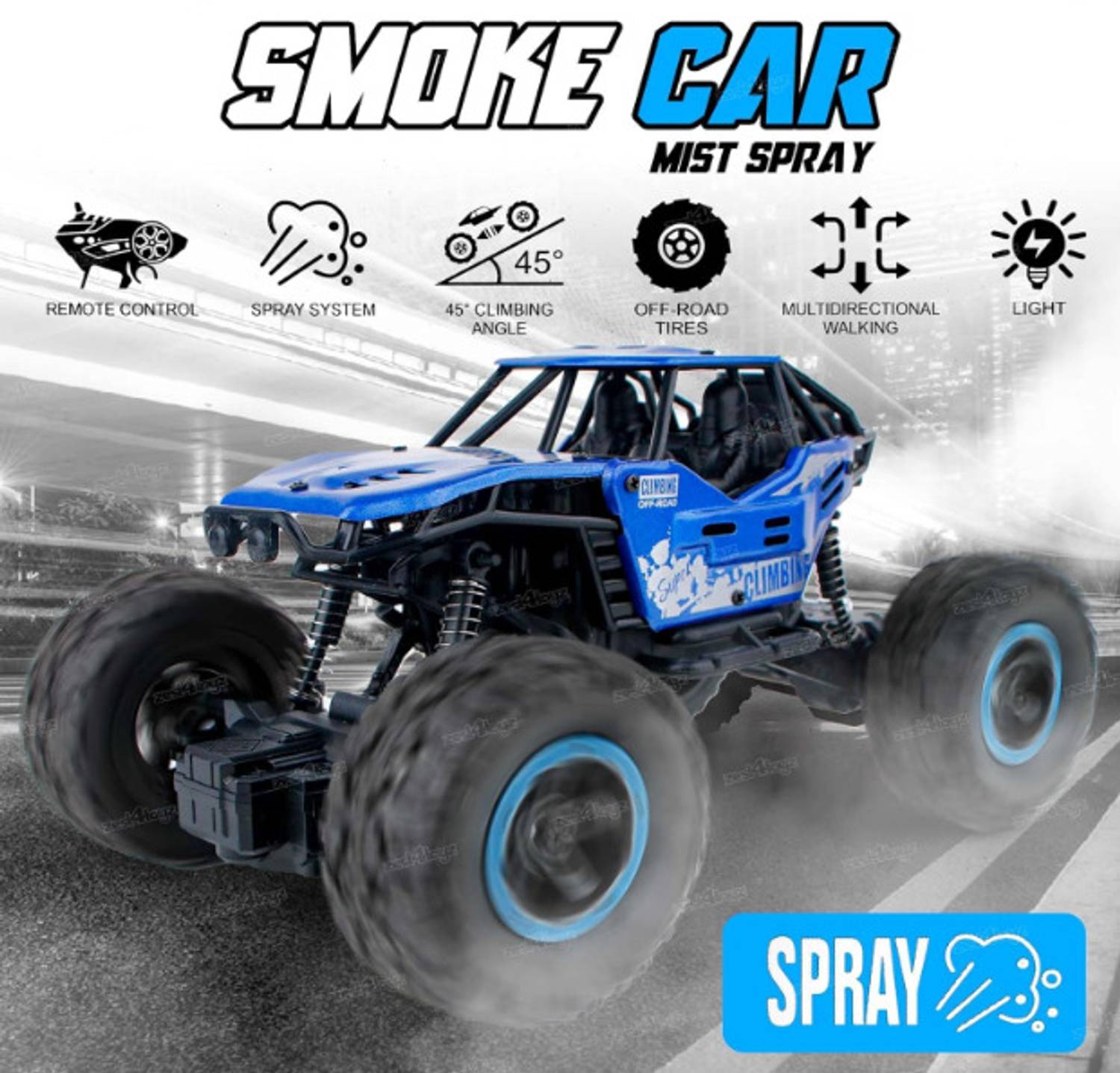 RNAV RC 2WD Rock Crawler Car Toy with Smoke Effect - Image 2