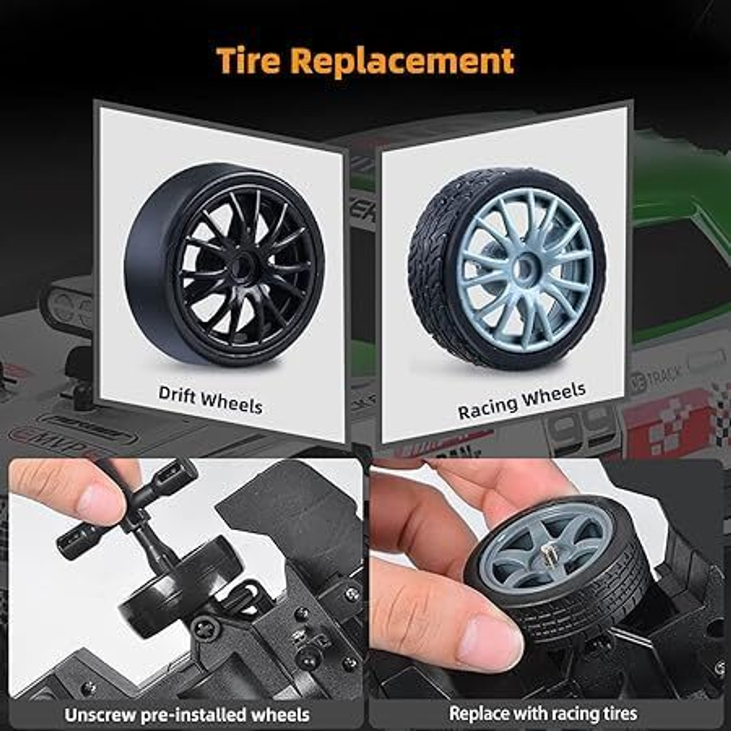 Image of xelix RC Drift Car Rechargeable High Speed Drifting RC Cars with Spray