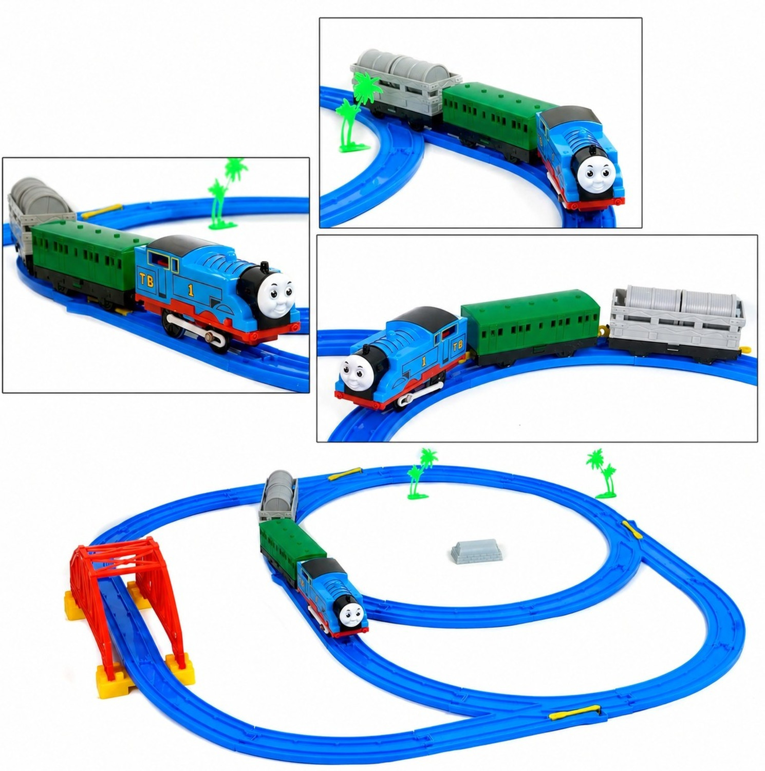 Image of Satyamwyn Thomas Kids Train Toy Battery Operated Train Set with Light & Sound Tracks