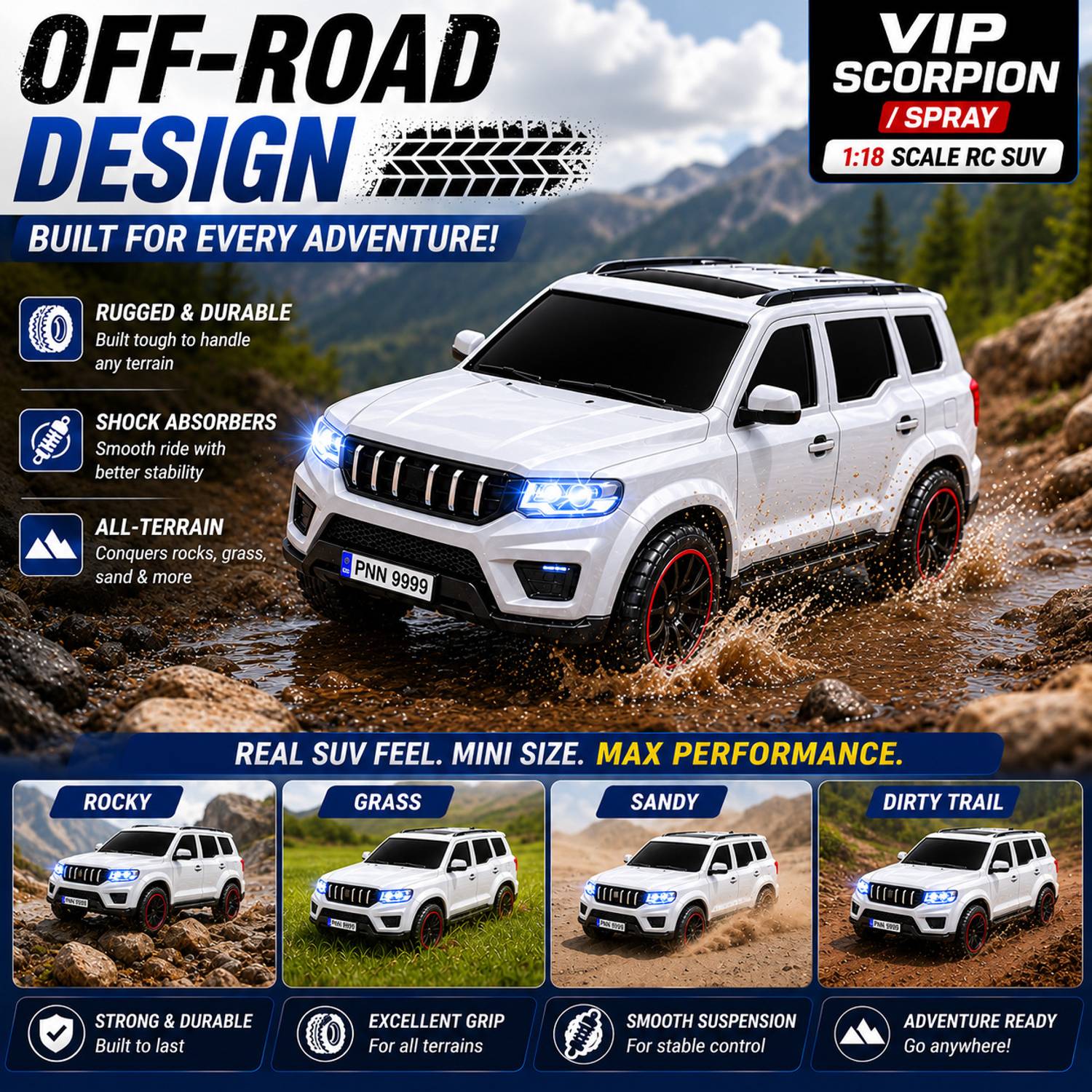 The Flyer's Bay RC SUV Car for Kids, 1:18 - Image 5