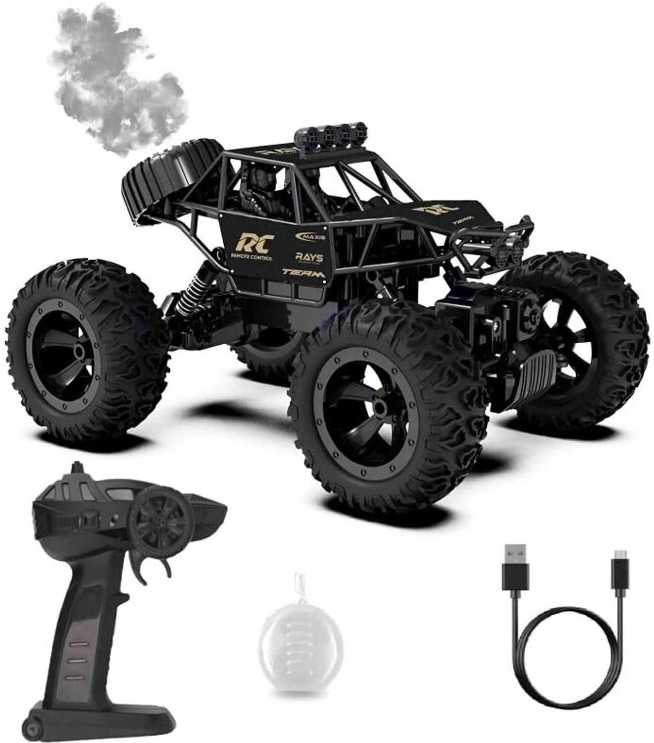 ZUNBELLA Remote Control Rock Monster Car 1:18 Scale Rechargeable with