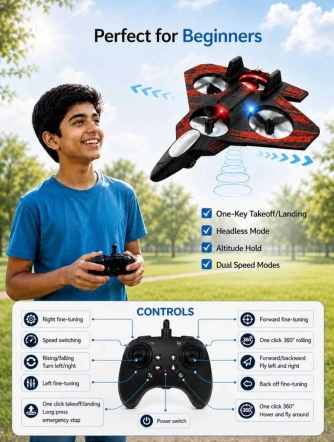 nts RC Fighter Jet Plane 360° Flip - Image 5