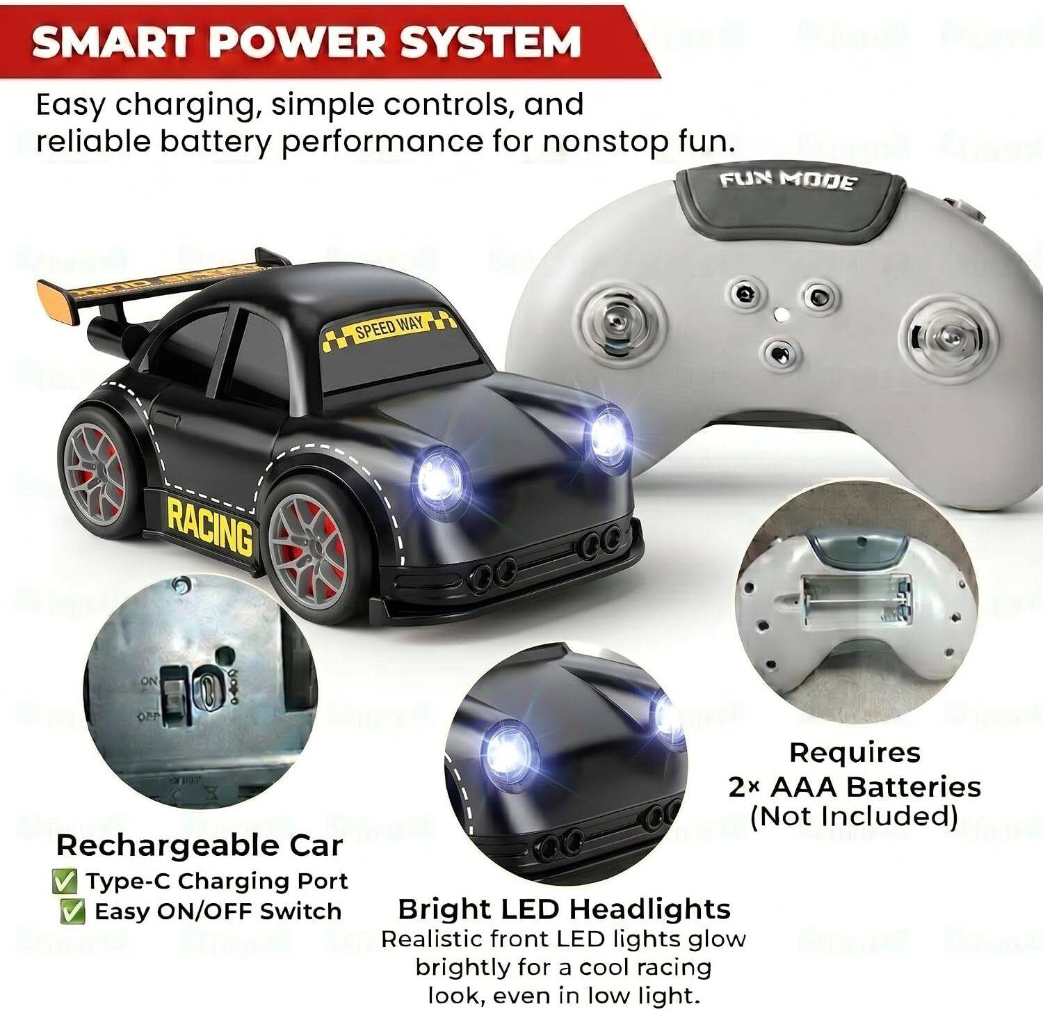 प्न अवन 4WD Drift Car with LED Lights & Music - Image 2