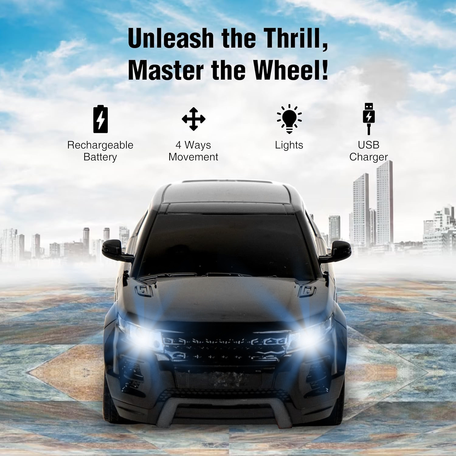 Image of KAVANA Thar Car Remote Control 3D with LED Lights, Chargeable 23