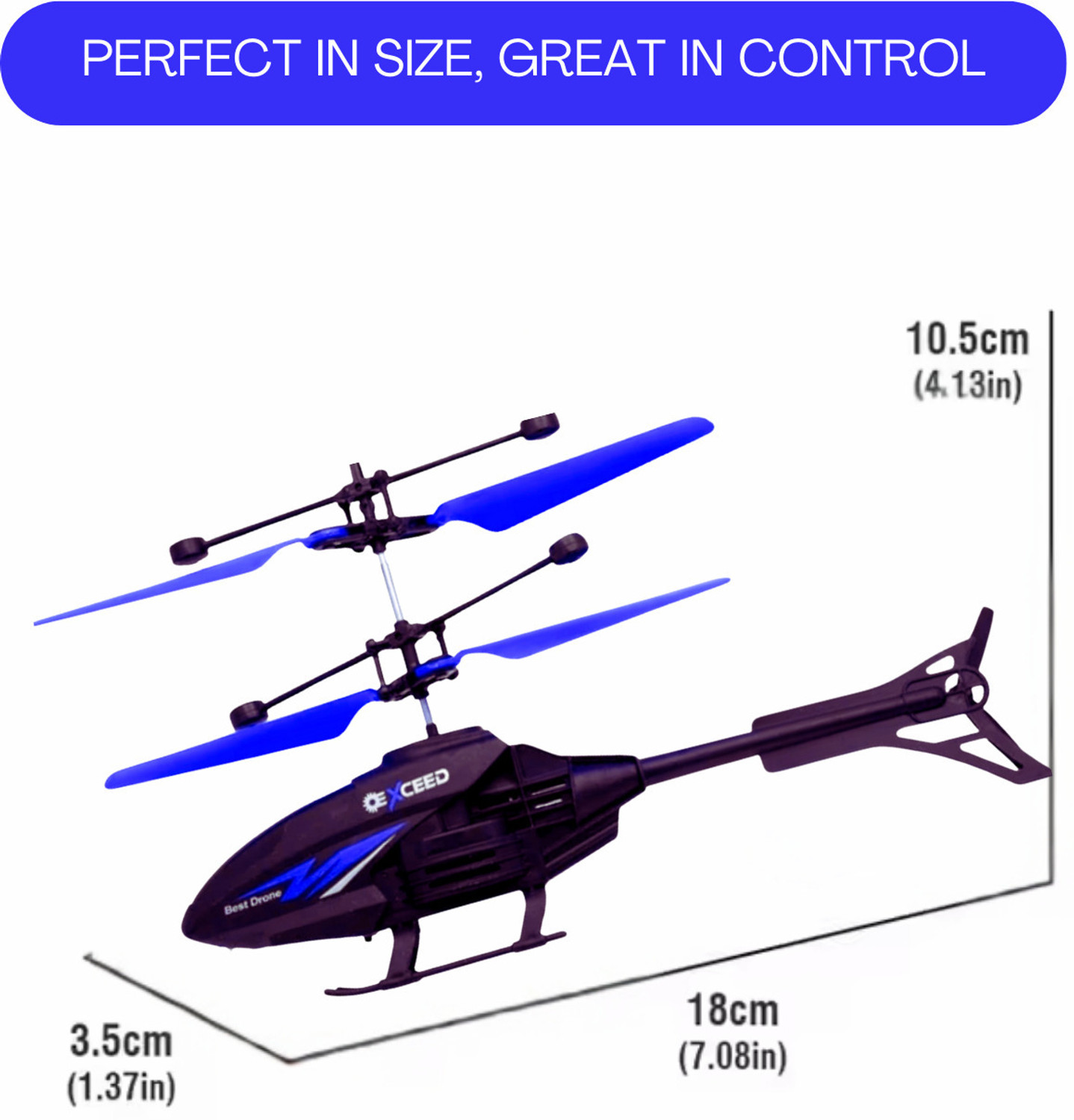 Image of DREAMY DEN Gravity sensor RC Helicopter with Safety Sensor and 3D Light - Pack of 1