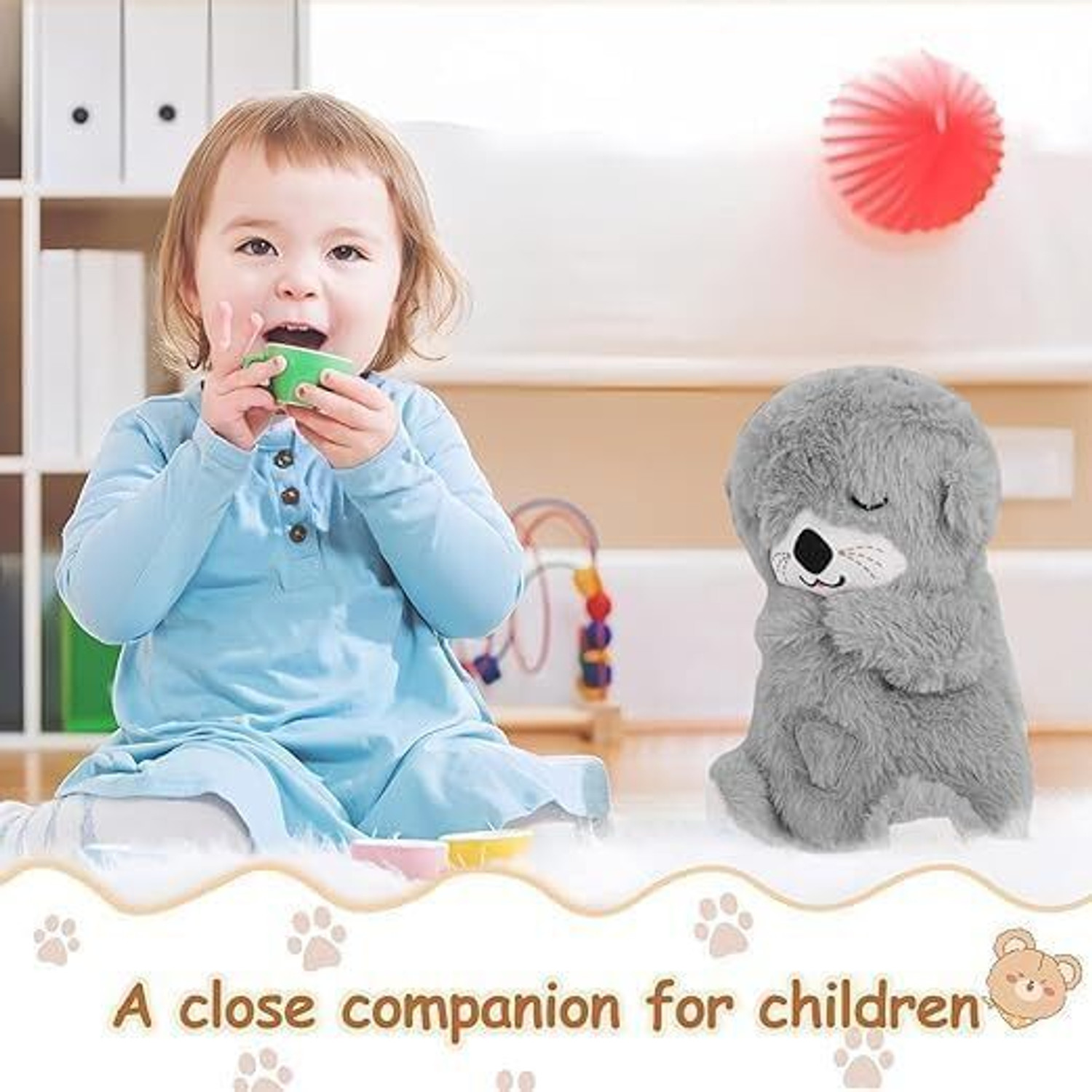 Image of Wengonvila Glowing Music Otter Education of Sound and Light Soothing Sound Sleep Otter Baby