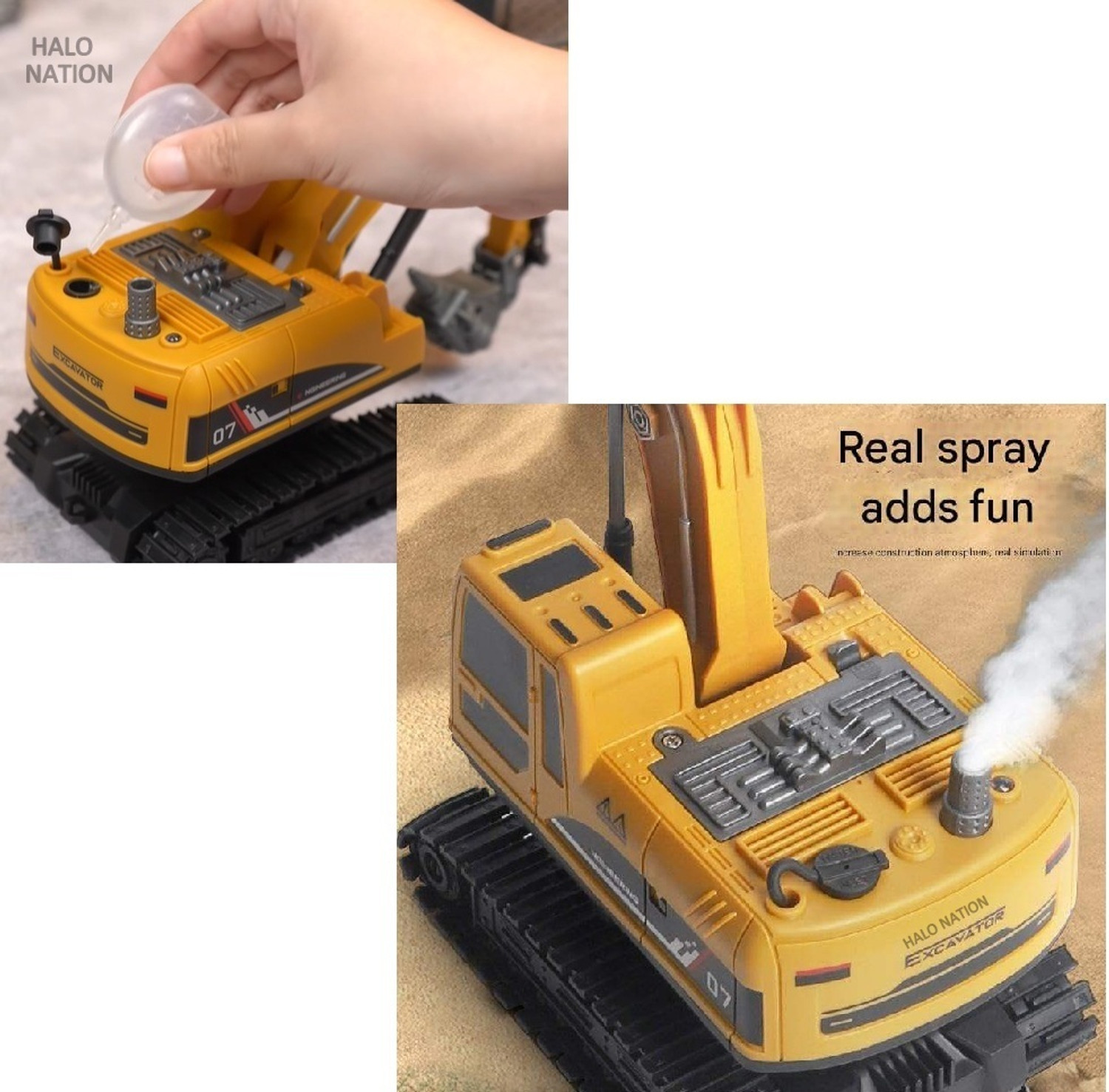 Image of HALO NATION 11 Channel RC Excavator Rechargeable Truck With 360 Rotation & Moving Shovel