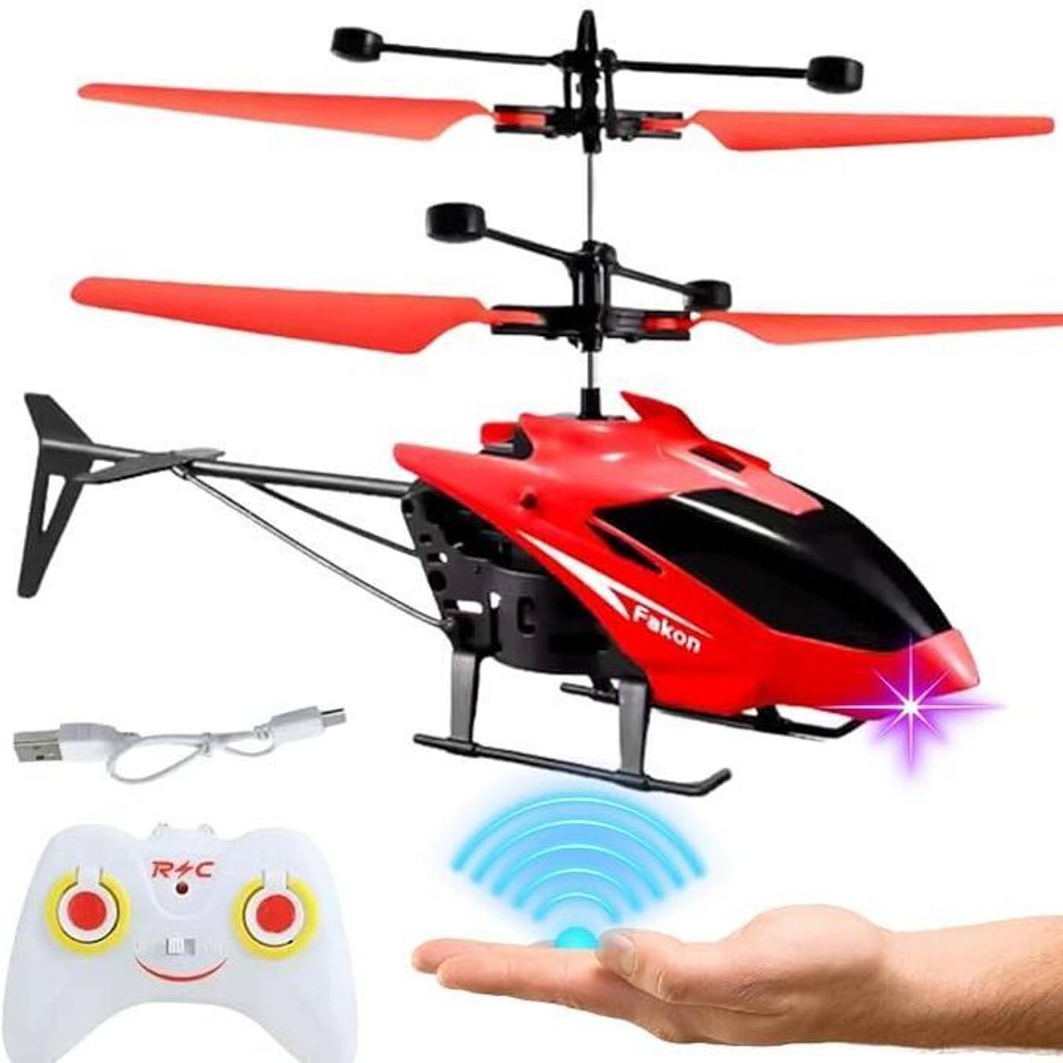 CRAFTOOTOYS Helicopter RC Toy Red - Image 1