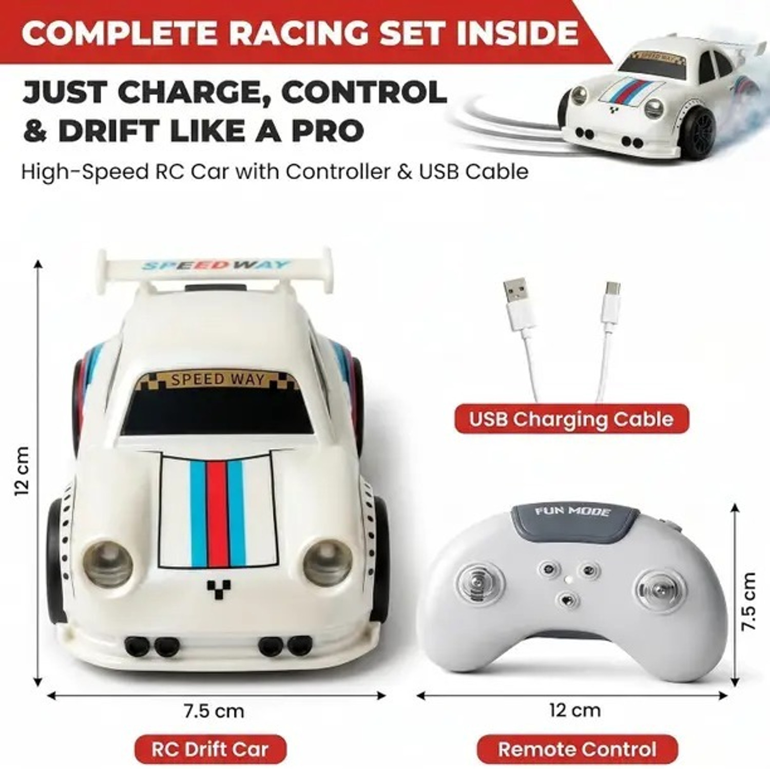 Image of HIGHEX Mini RC Drift Car Racing Toy Mini Dream Racing Car DFG22 (Multicolor)