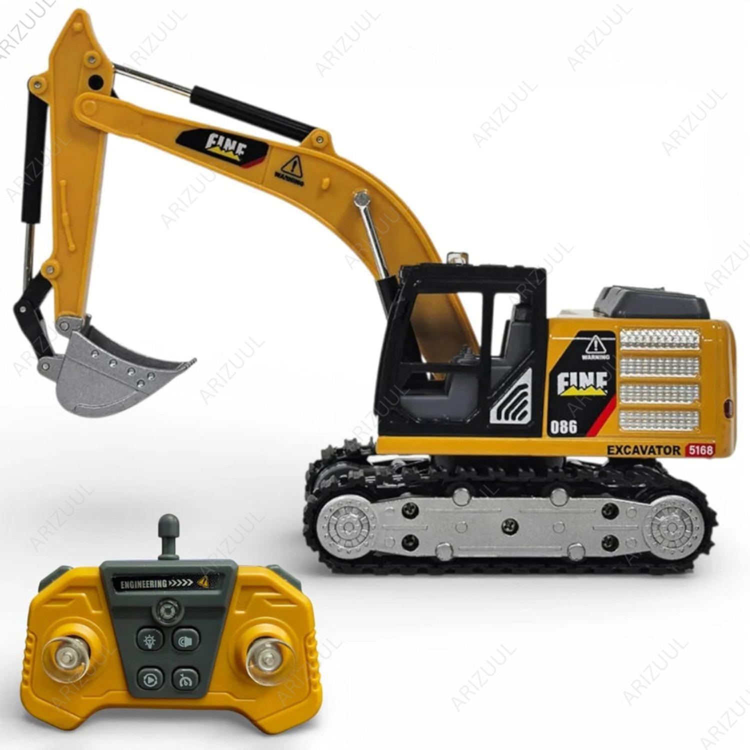 Image of Arizuul 1:64 Alloy Mini RC Excavator Remote Control Construction Truck Toy for Kids Play