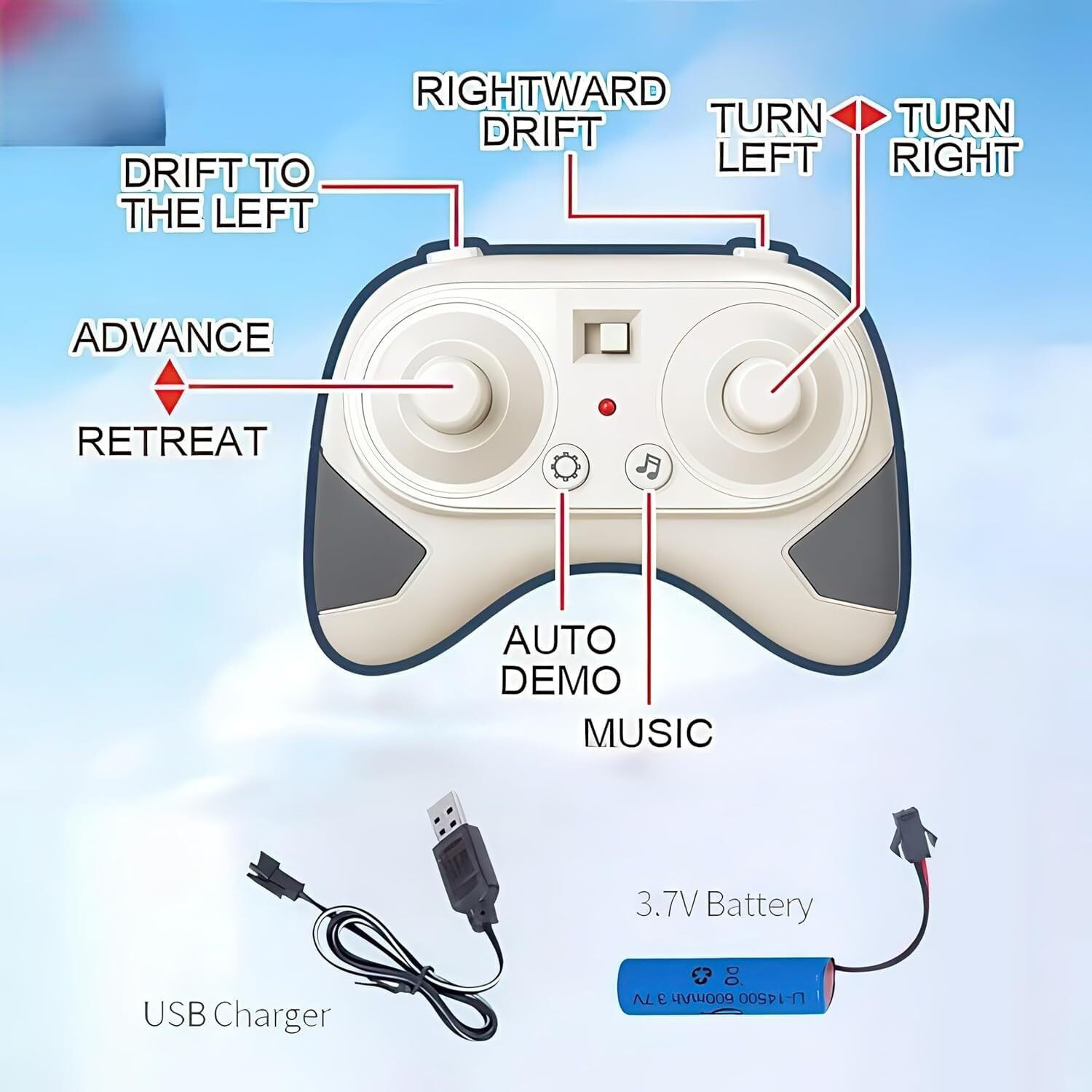 Image of DWH Drift stunt car remote control car for kids| rechargeable rc car for kids