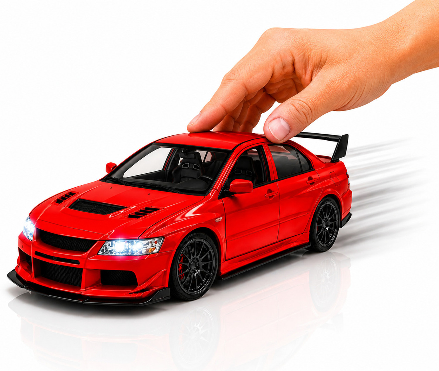 Image of crezor toys Lancer Evo Scale 1:36 Die Cast Toy Car with Pull Back Action, LED Light & Music