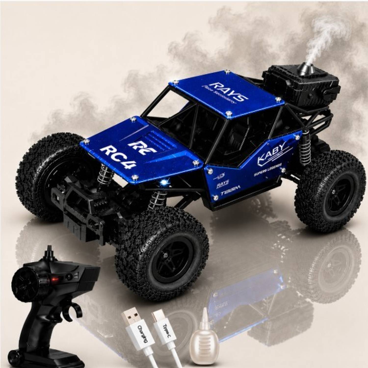 Amaflip Remote Control Rock Crawler Smoke Rc Car Toys 2Wd Off Road Vehicle Toy Cars