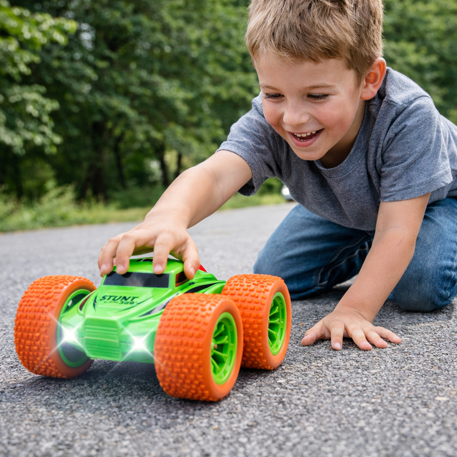 Image of SMART BOY Thunder Rock RC Stunt Car 4WD 360Flip Off Road Remote Control Monster Truck Toy