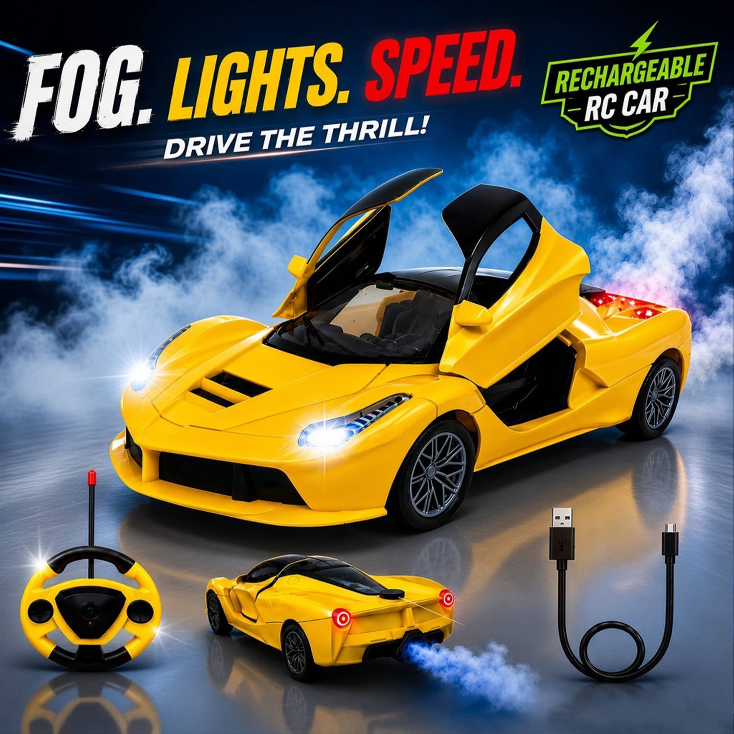 Buddynjoy High Speed Remote Control Racing Car for Kids - Image 1