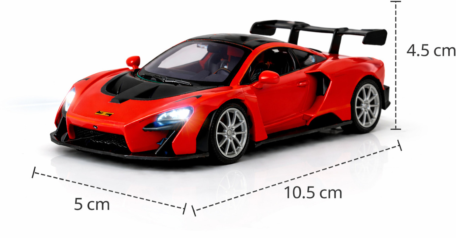 Image of crezor toys McLaren Senna 1:36 Die Cast Metal Pullback Toy Car with Light and Sound