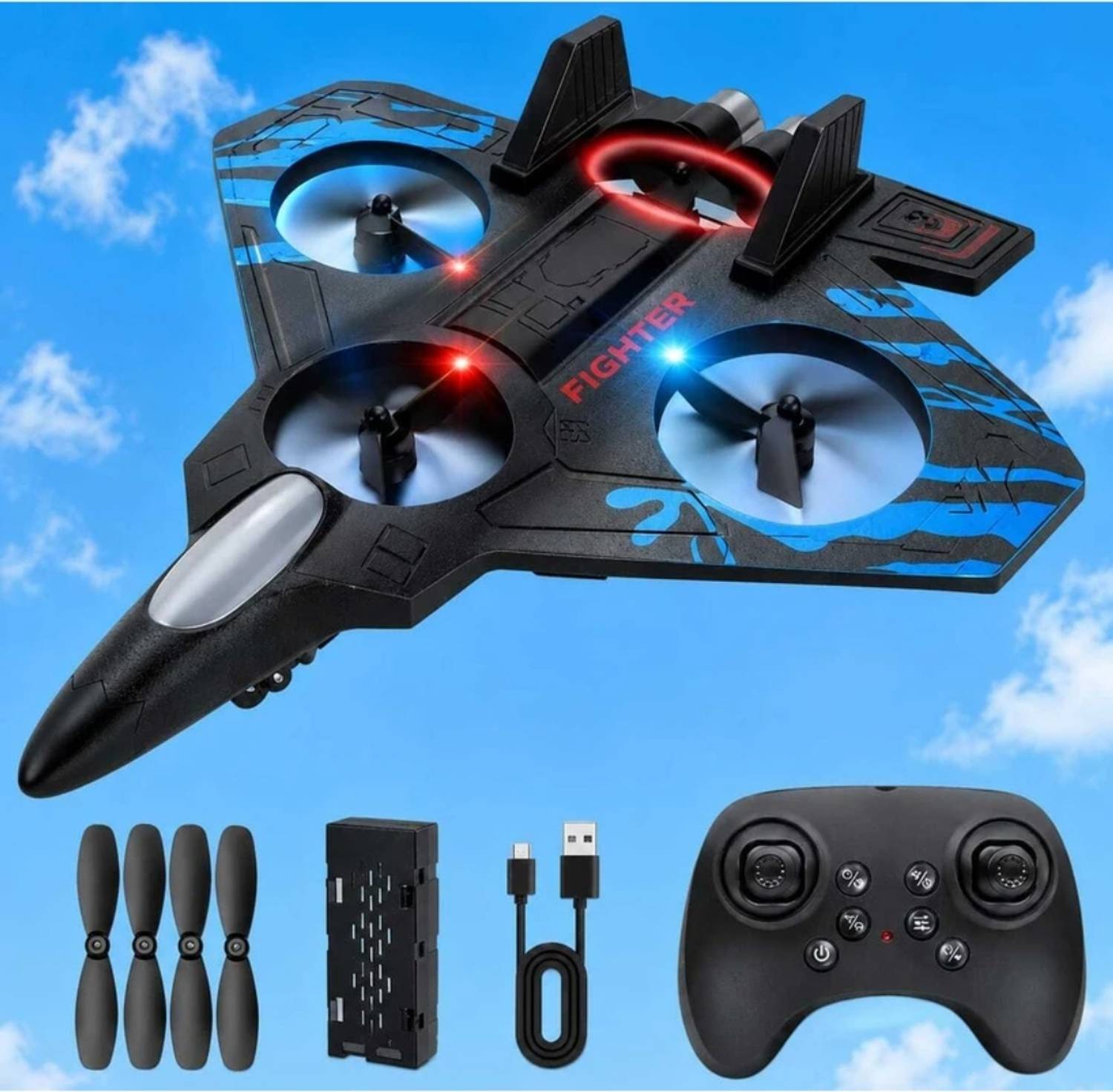 nts RC Fighter Jet Plane 360° Flip - Image 1