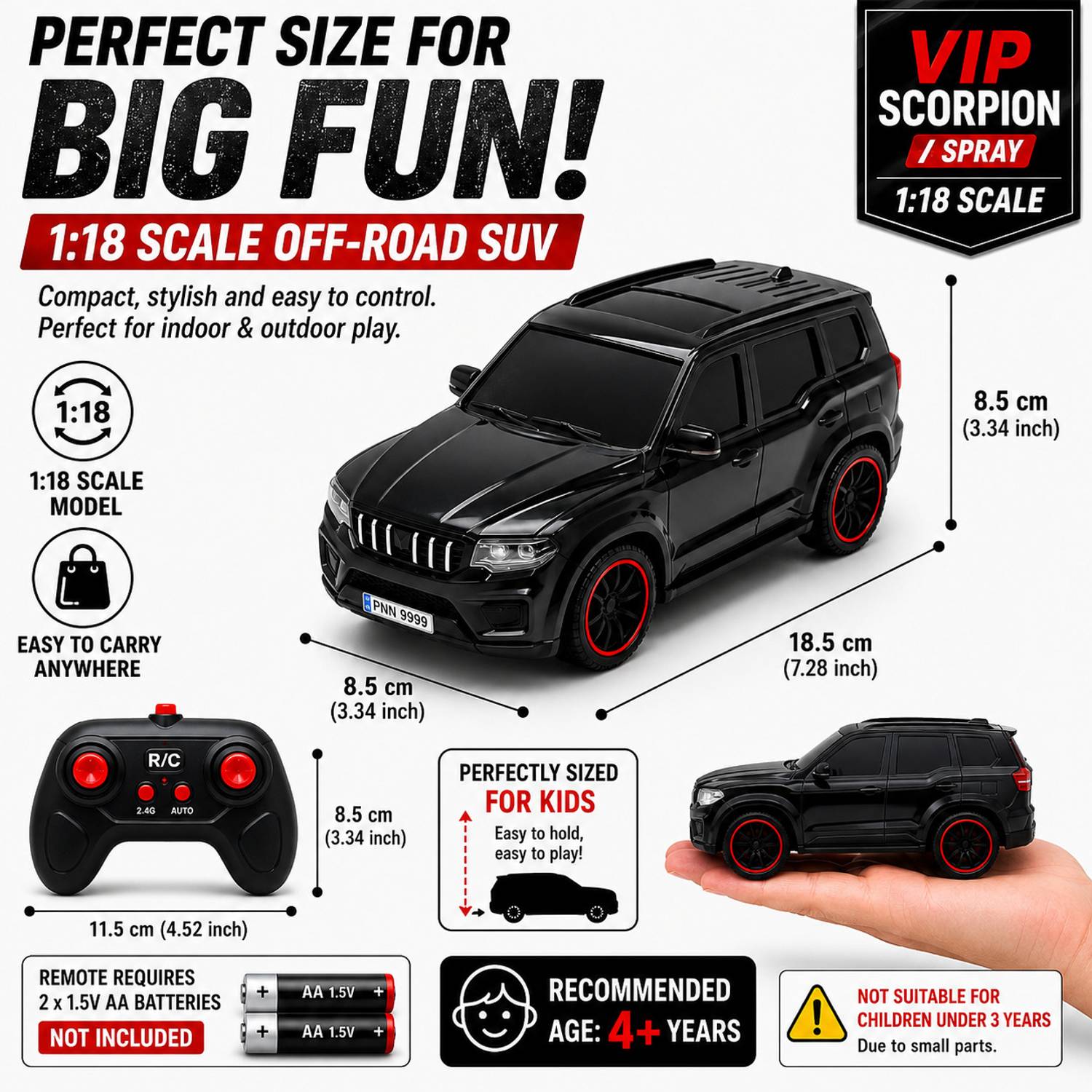 The Flyer's Bay Rechargeable RC SUV Car for Kids, 1:18 - Image 2